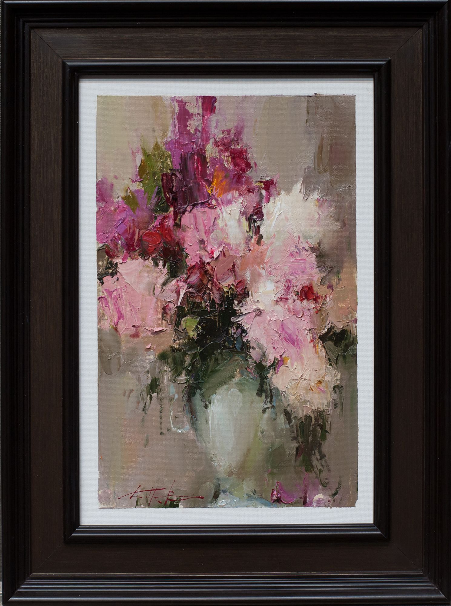 Евгений Бурцев (Картина, живопись - 
                  30 x 40 см) Пионовая композиция 26-3