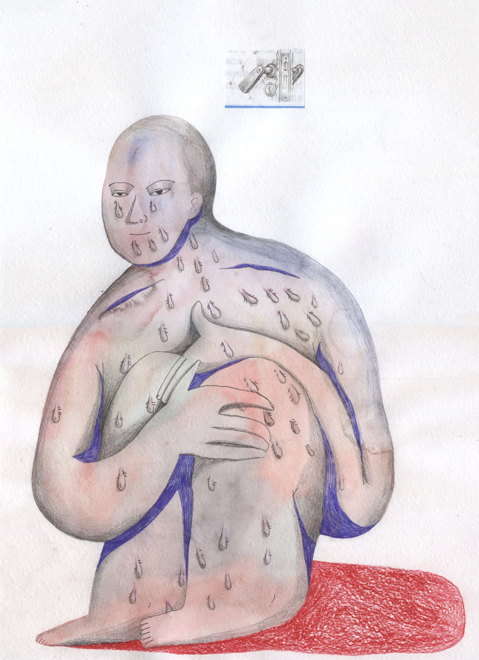 Оля Душкина (Авторская графика - 
                  29.7 x 42 см) Невыплаканное