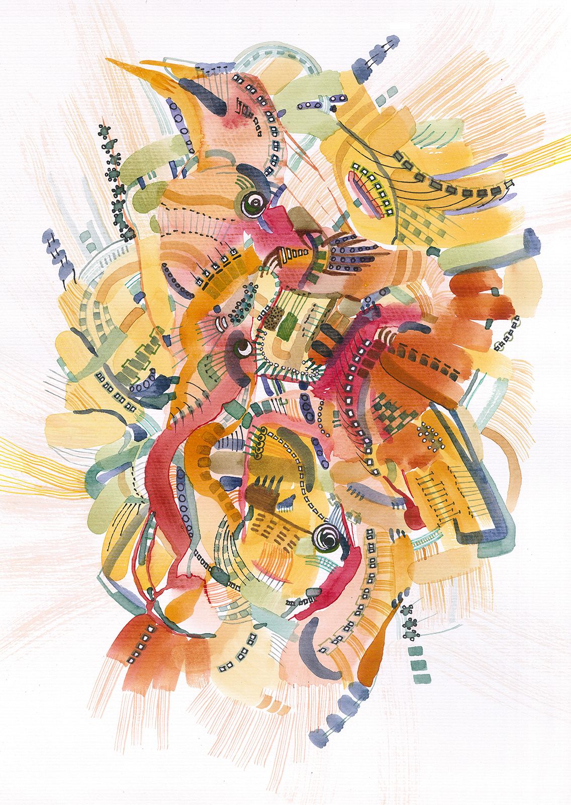 Елена Ширяева (Авторская графика - 
                  29 x 41 см) Райские птички