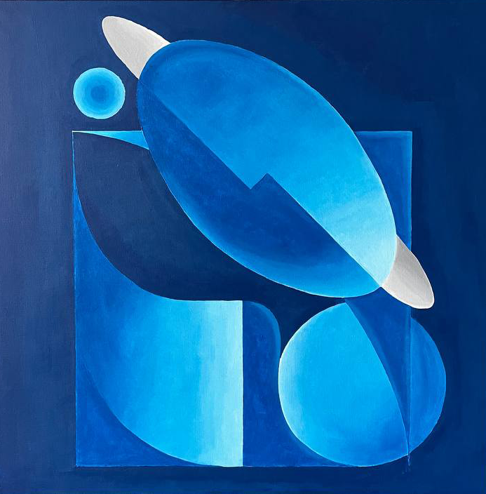 Fromoppsu (Картина, живопись - 
                  100 x 100 см) In blue