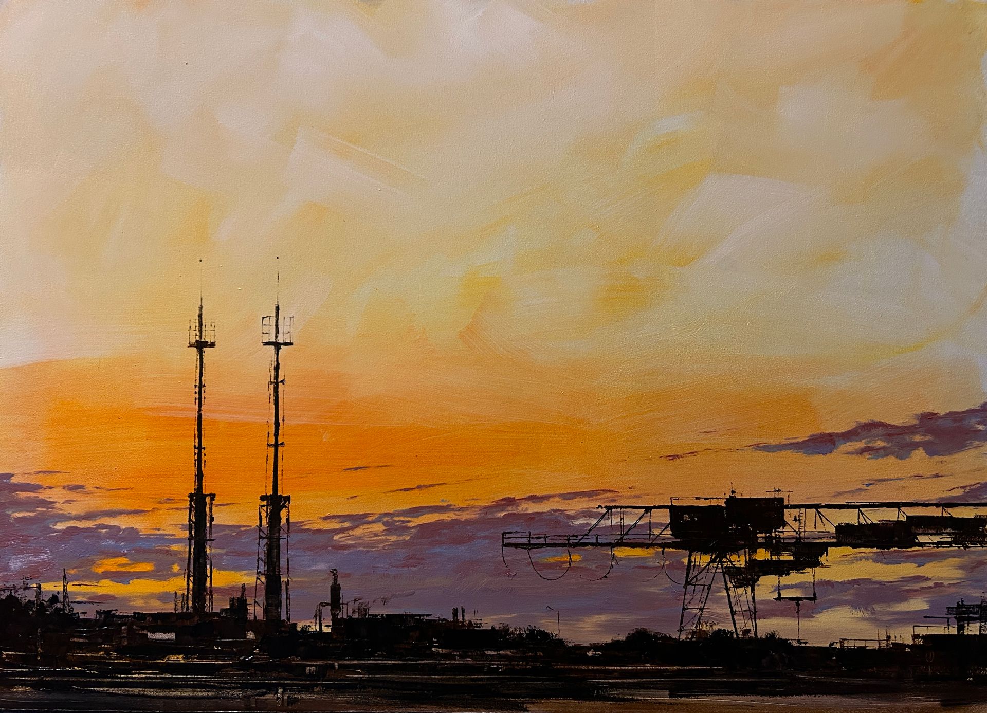 Виталий Белодед (Авторская графика - 
                  70 x 50 см) Акулово. Закат
