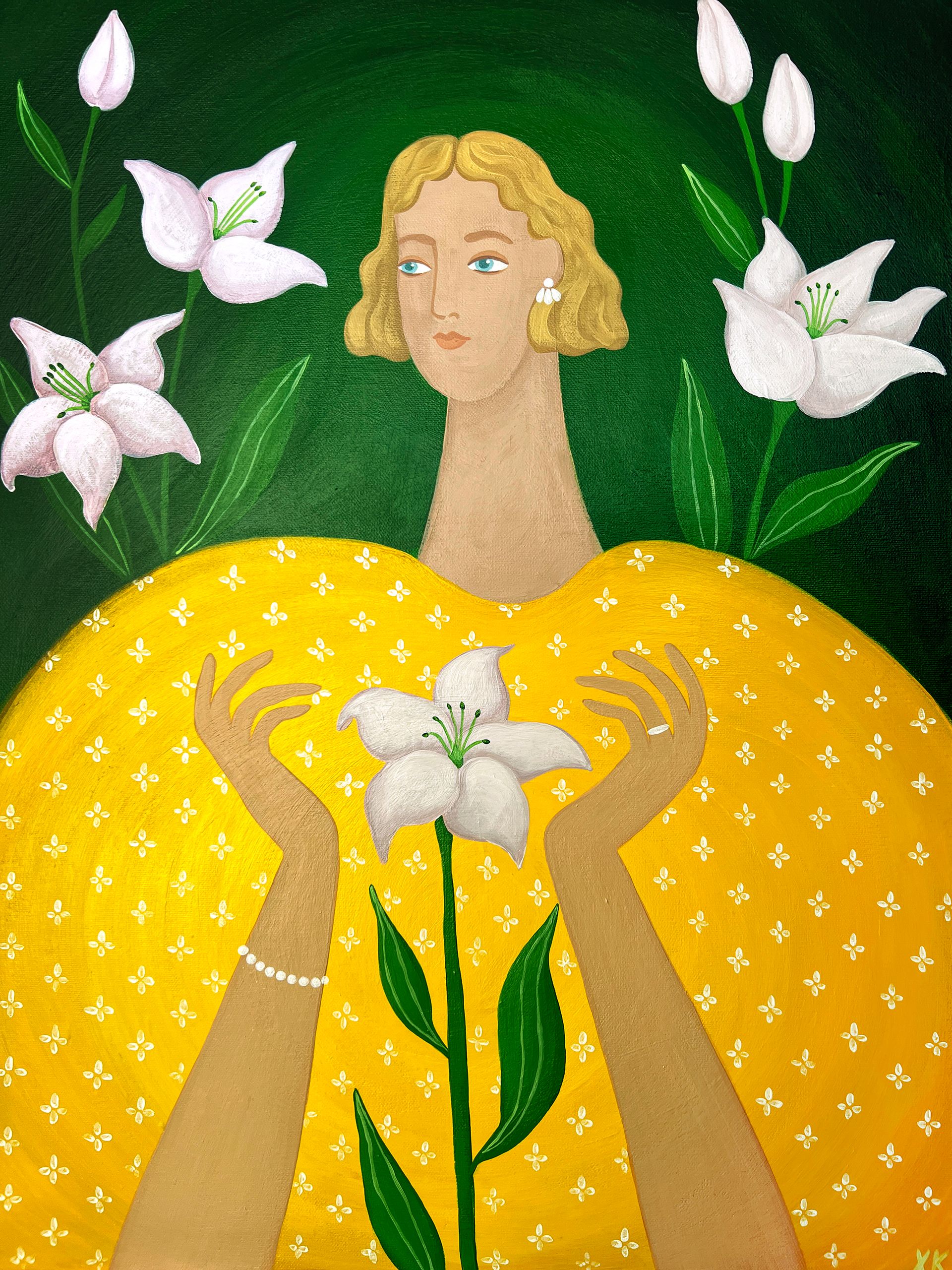 Ксения Хромцова (Картина, живопись - 
                  50 x 70 см) Дама лилий
