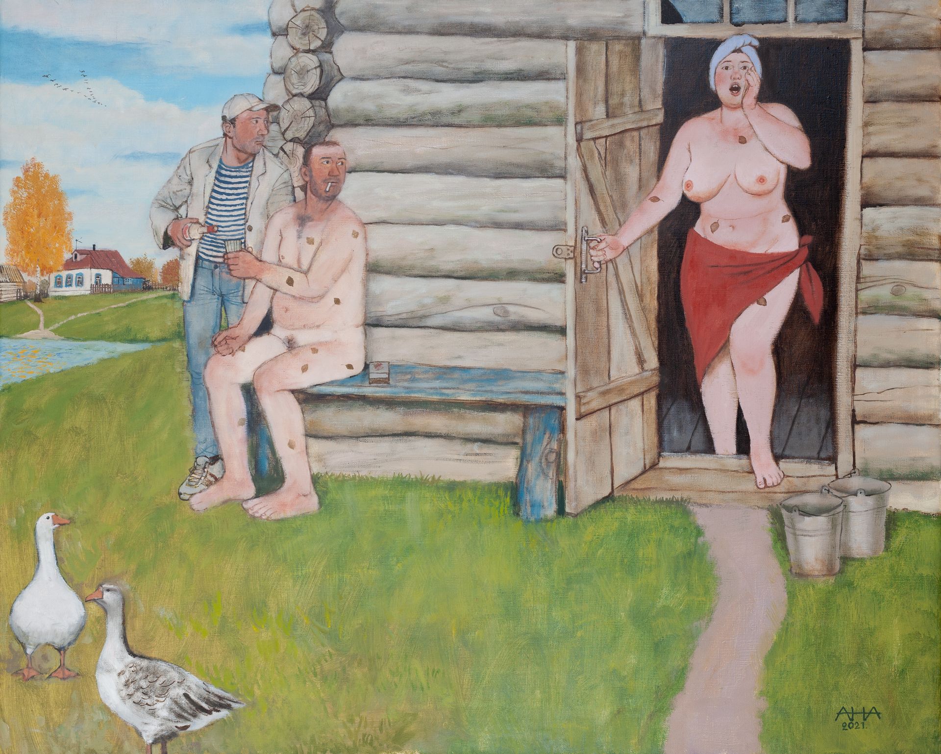 Андрей Аверьянов (Картина, живопись - 
                  100 x 80 см) Где Витя