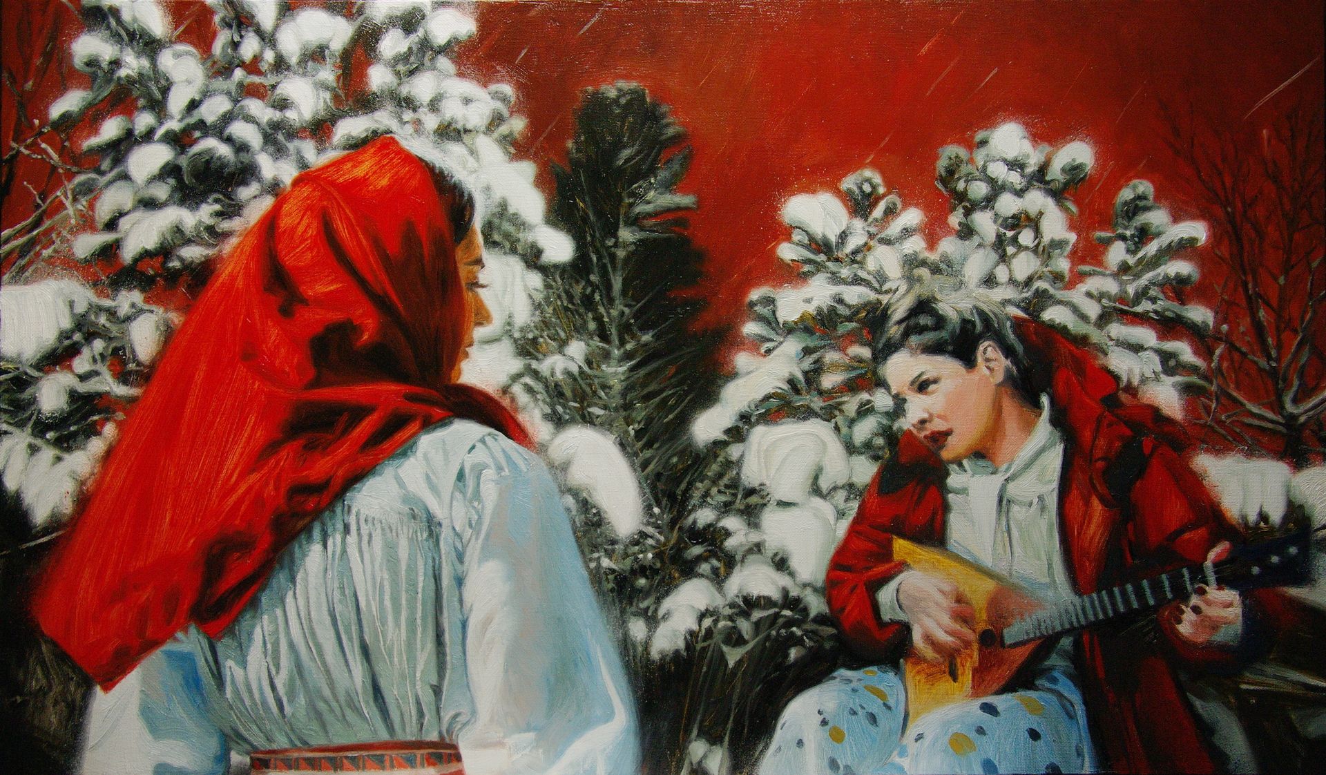 Алан Хатагты (Картина, живопись - 
                  120 x 70 см) Масленица