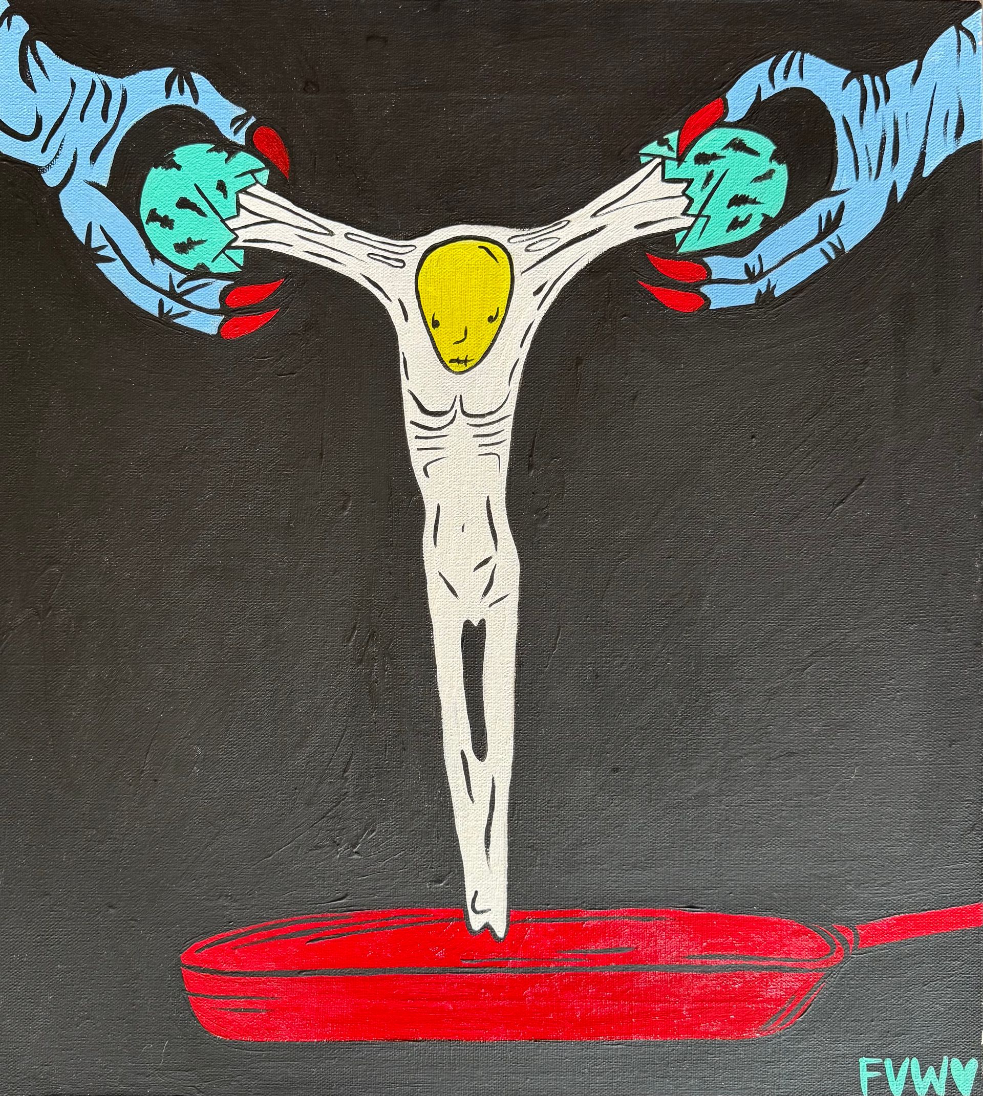 Виолетта Киселева (Картина, живопись - 
                  50 x 50 см) Сковорода бытия