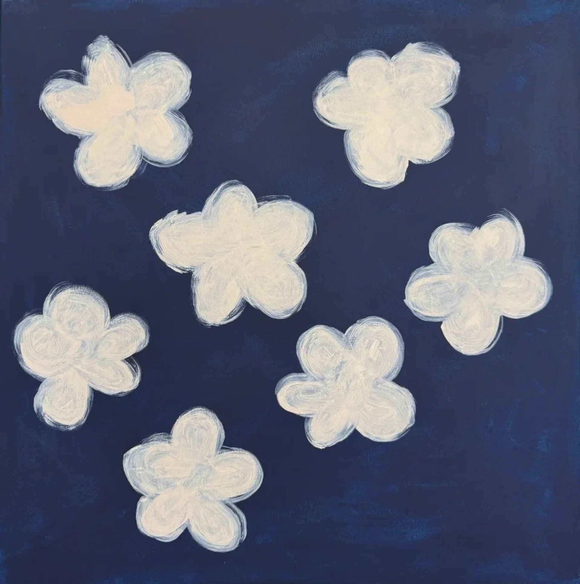 Саша Робинсон (Картина, живопись - 
                  60 x 60 см) Танцующие облака на голубом поле