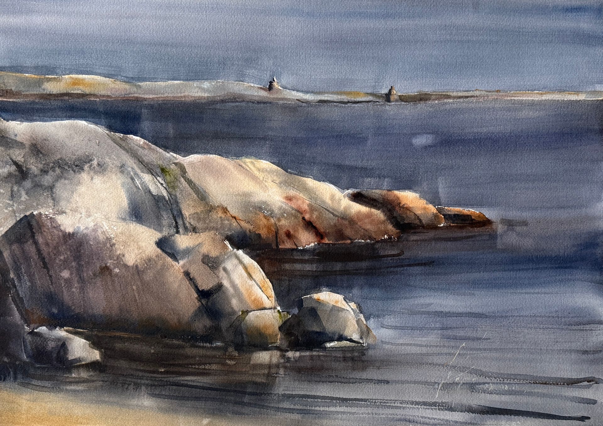 Жанна Губина (Авторская графика - 
                  51 x 36 см) Берег Белого моря