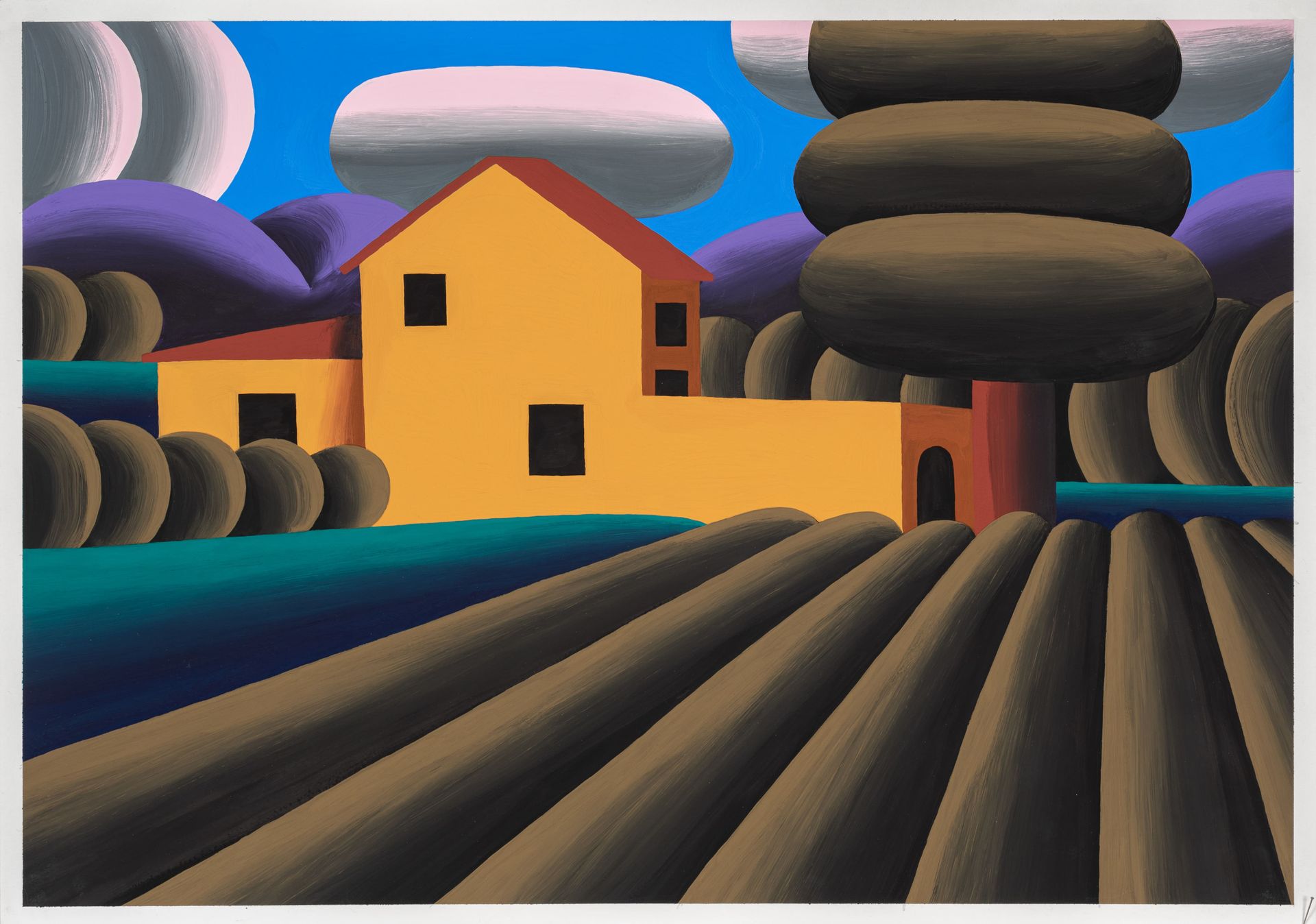 Олег Хвостов (Авторская графика - 
                  60 x 40 см) Пейзаж