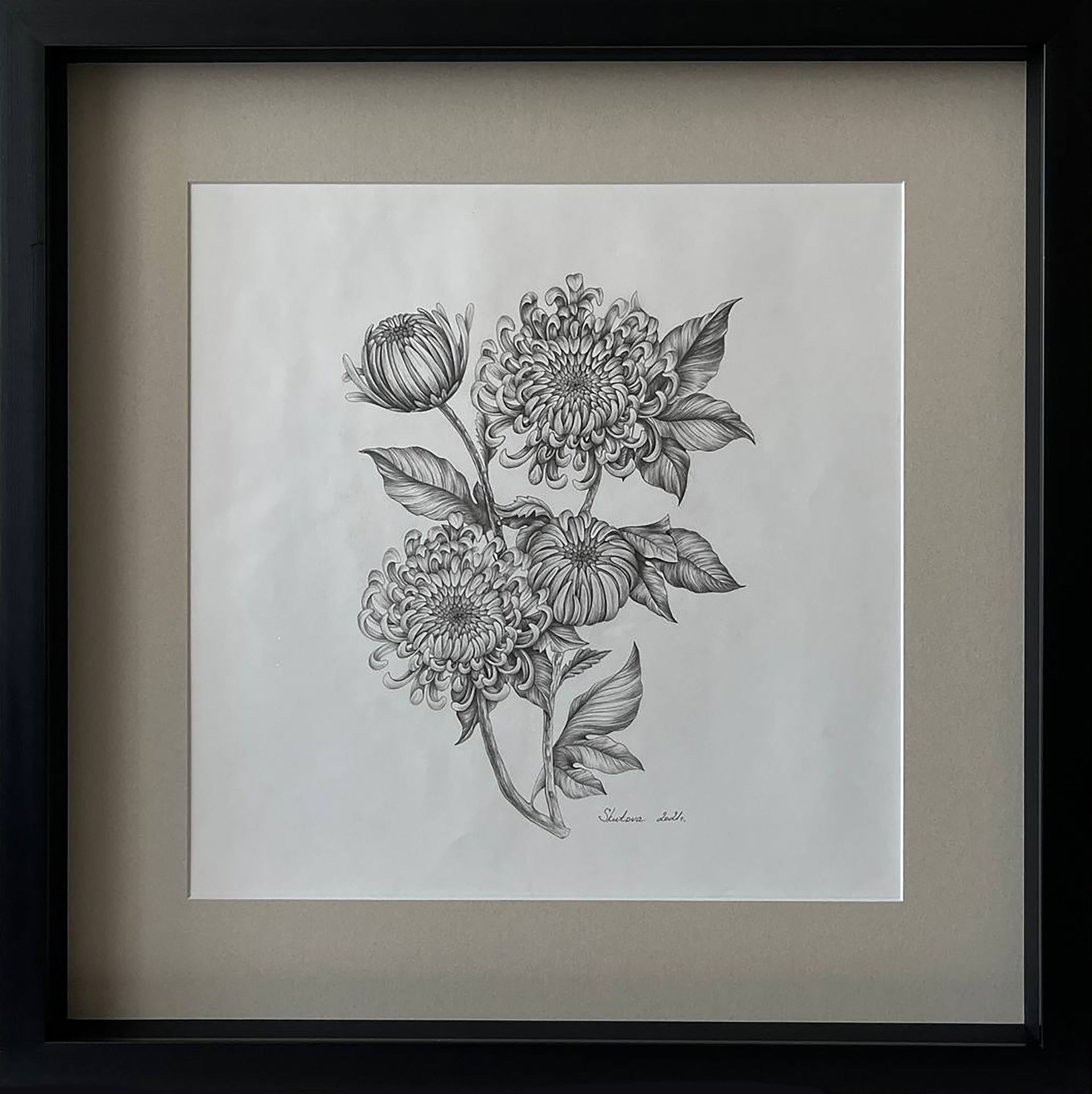 ELENA SKUTOVA (Авторская графика - 
                  57 x 57 см) Flowers #6