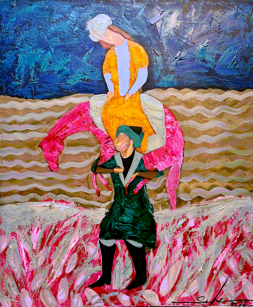 Сардор Эркинов (Картина, живопись - 
                  50 x 60 см) Фархад и Ширин