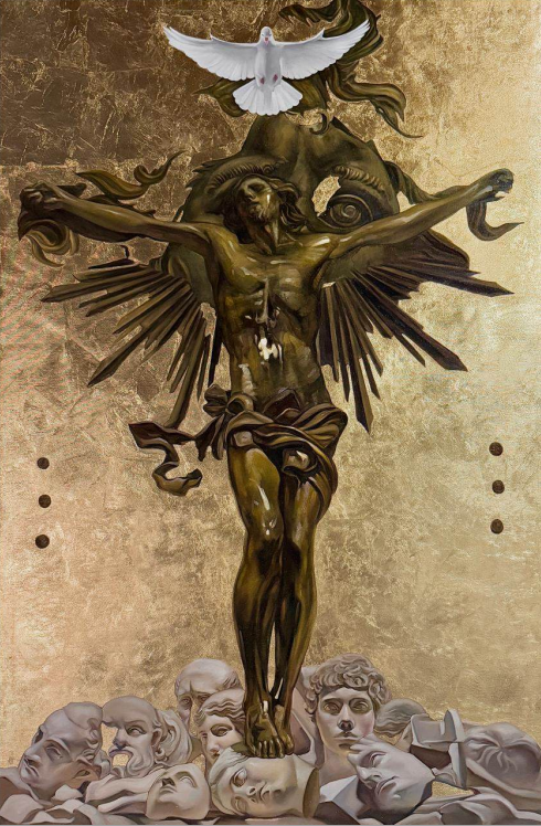 Наталья Гудович (Картина, живопись - 
                  100 x 150 см) Calvario (Golgota). Riessi sull’oro nero