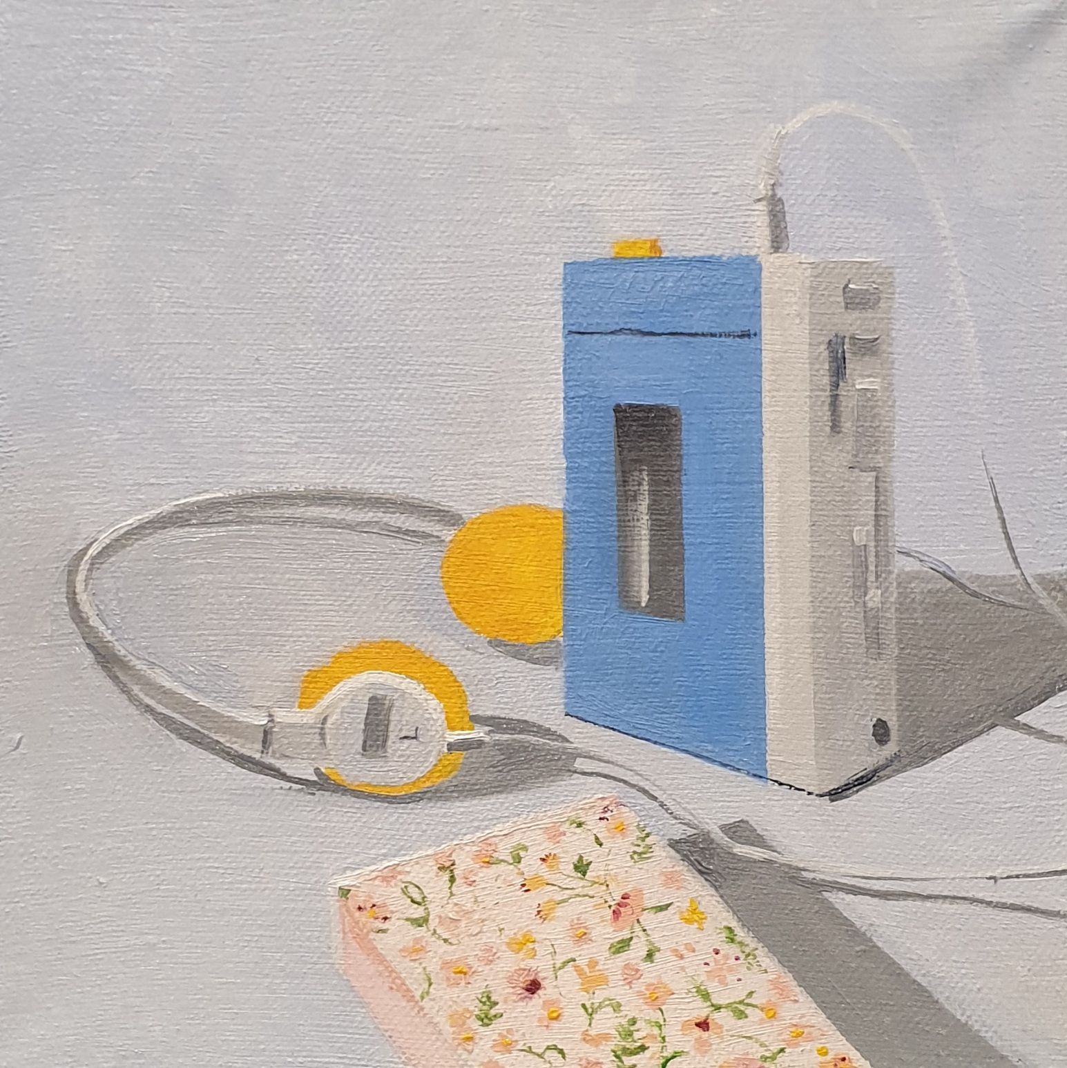 Юлия Арюшина (Картина, живопись - 
                  20 x 20 см) Девочка с плеером