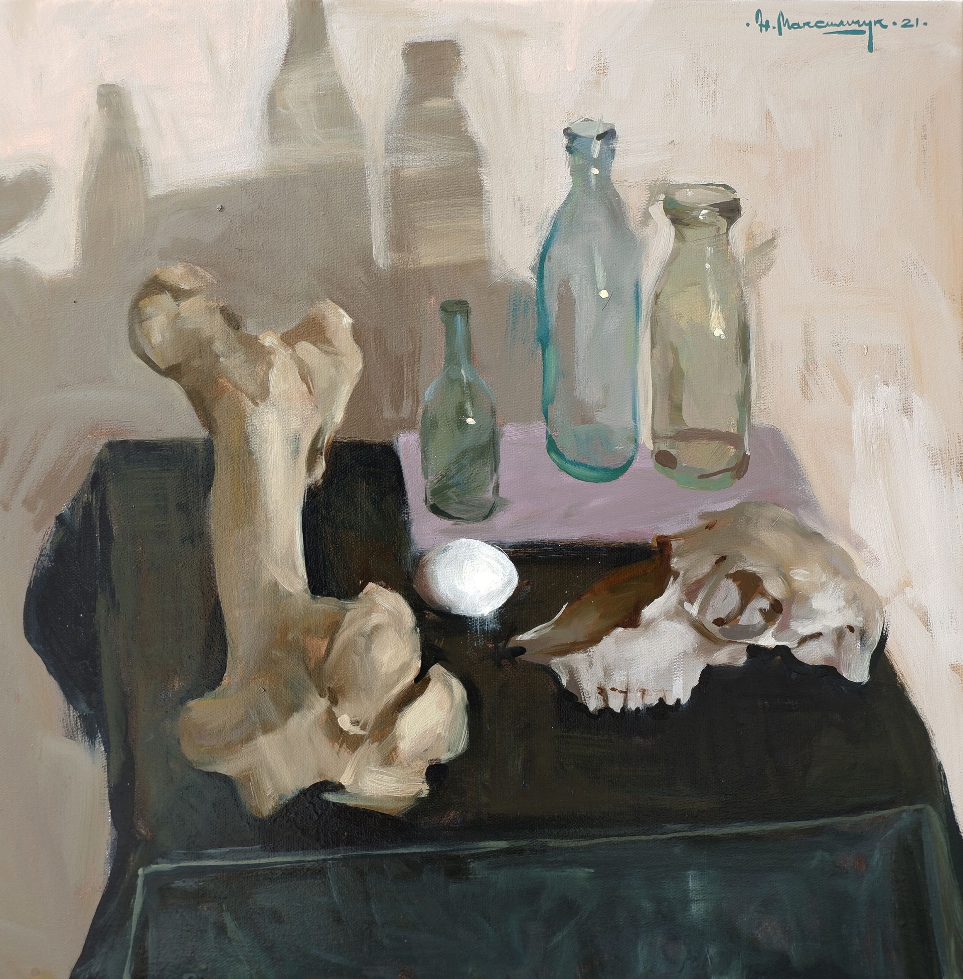 Никита Максимчук (Картина, живопись - 
                  50 x 50 см) Кости