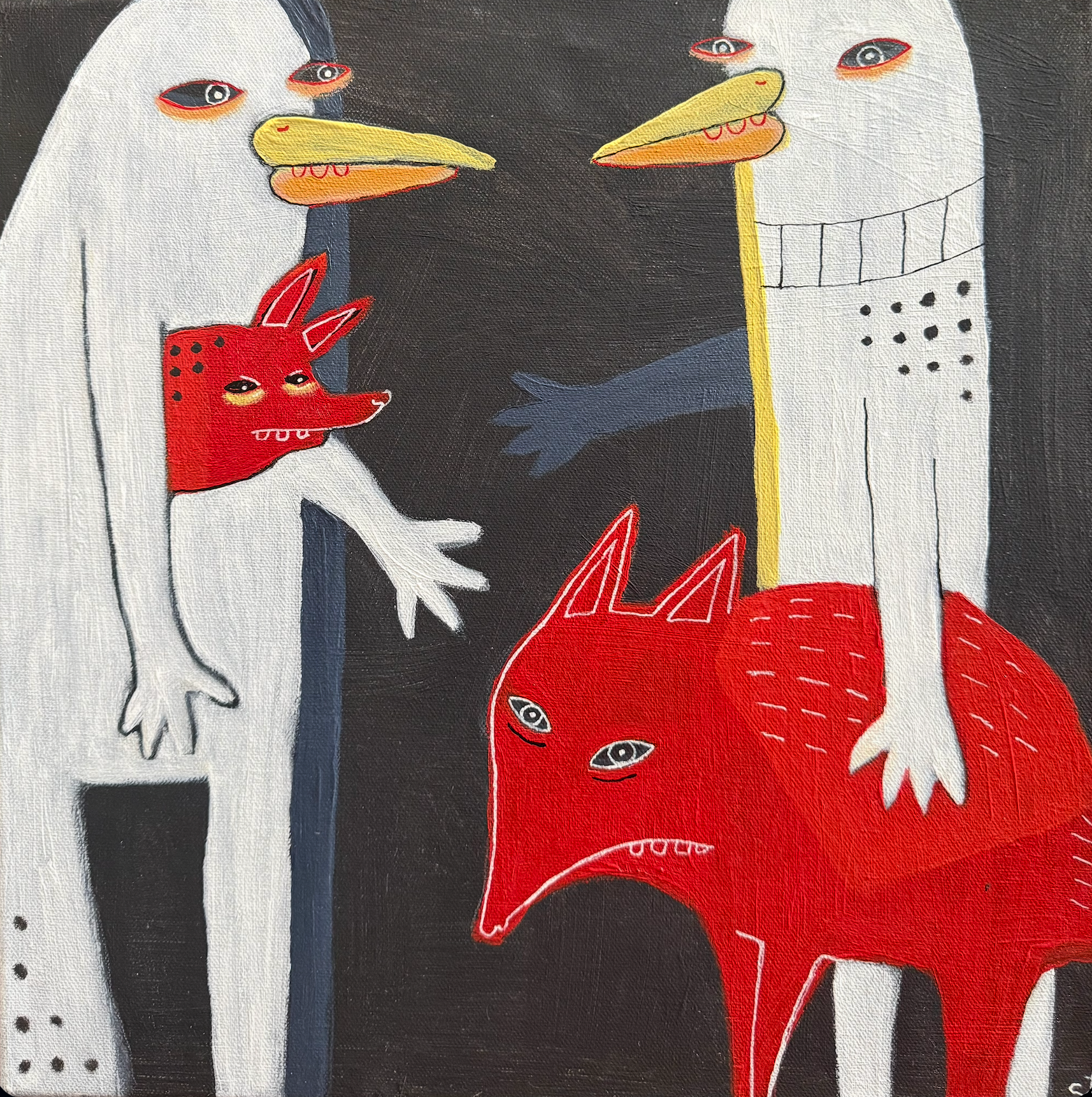 Марина Стараканами (Картина, живопись - 
                  40 x 40 см) Она не кусается