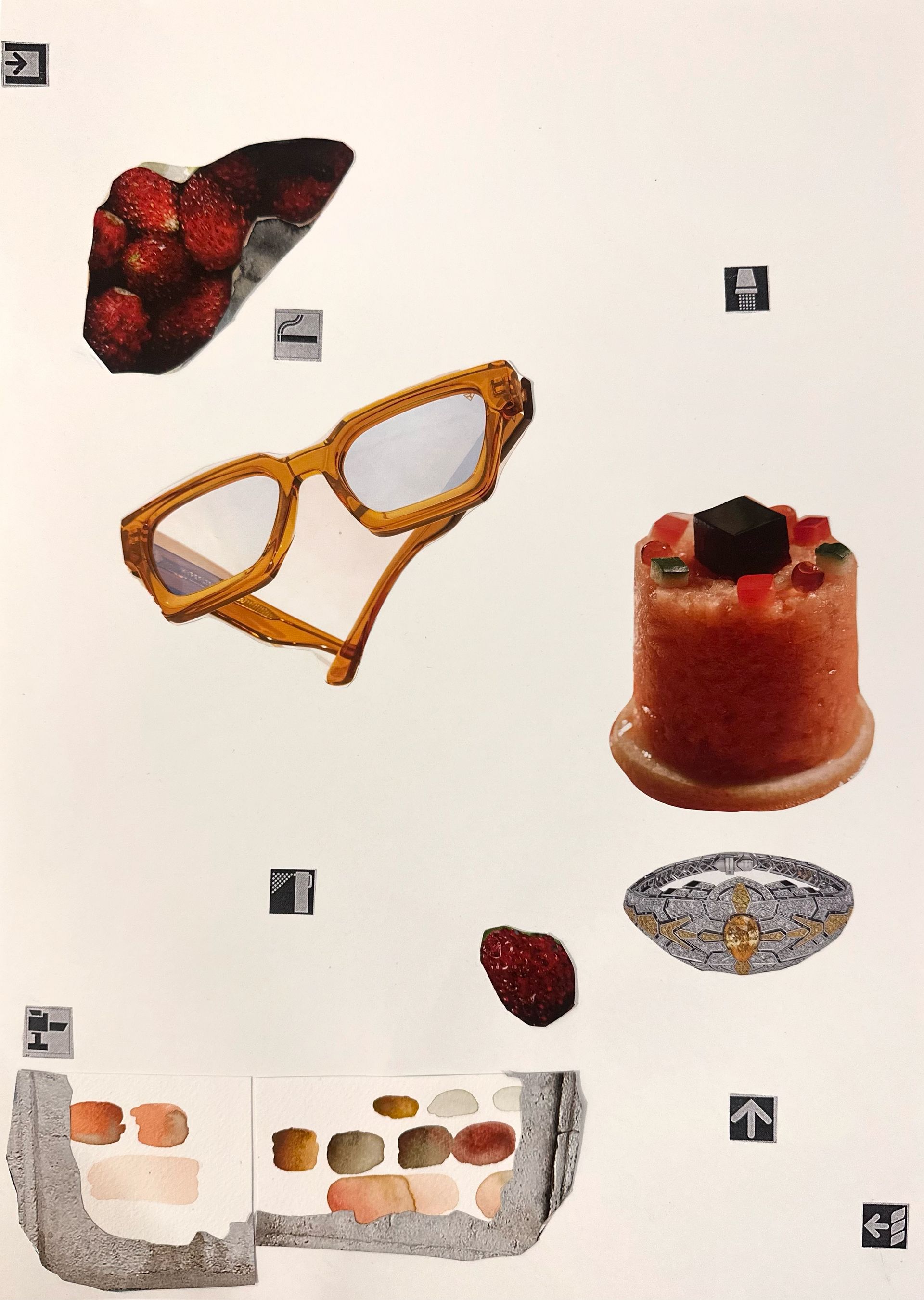 Екатерина Уварова (Коллаж / ассамбляж - 
                  30 x 40 см) Коллаж с очками