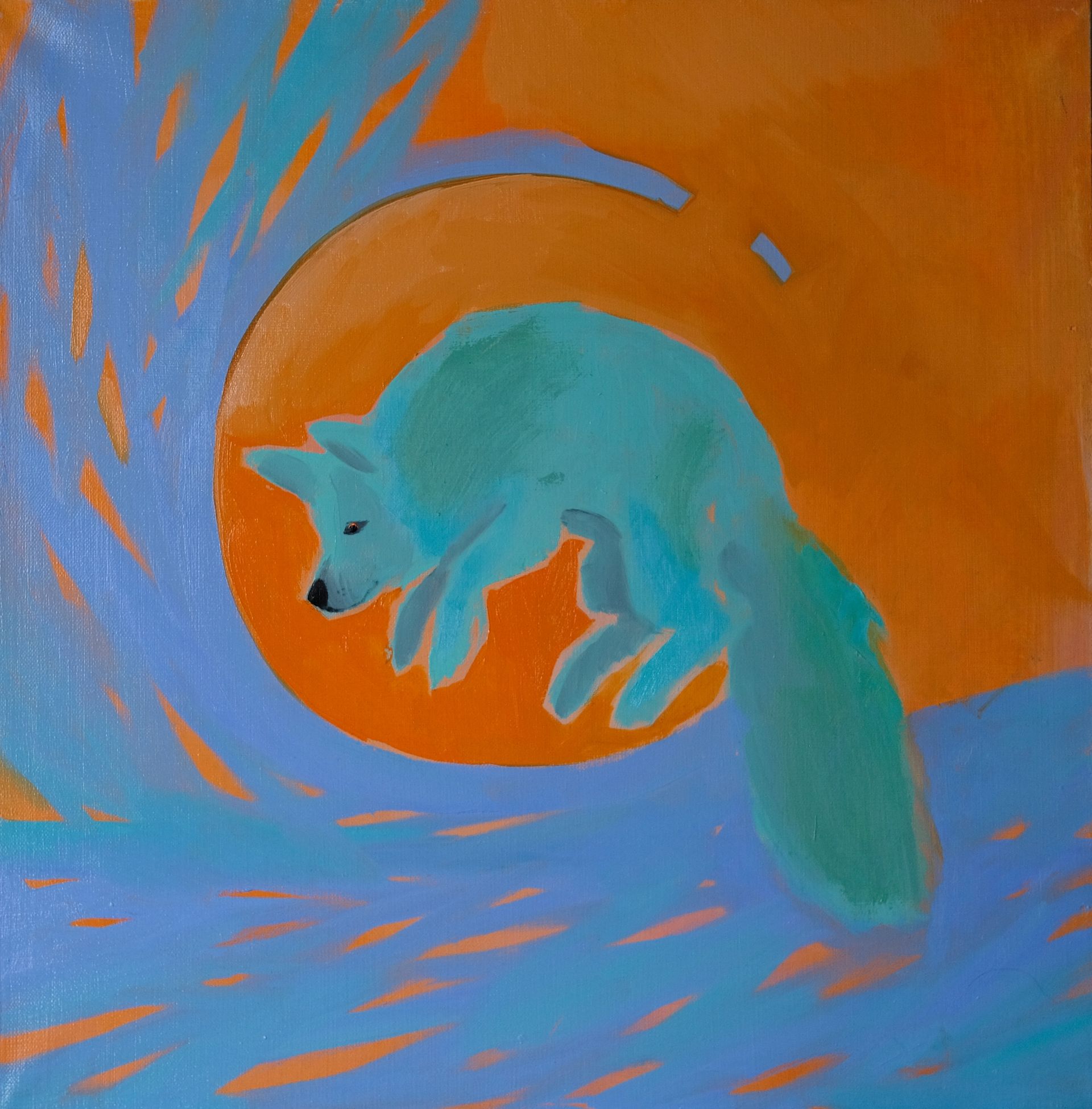 Дарья Панфилова (Картина, живопись - 
                  50 x 50 см) Песец ныряющий