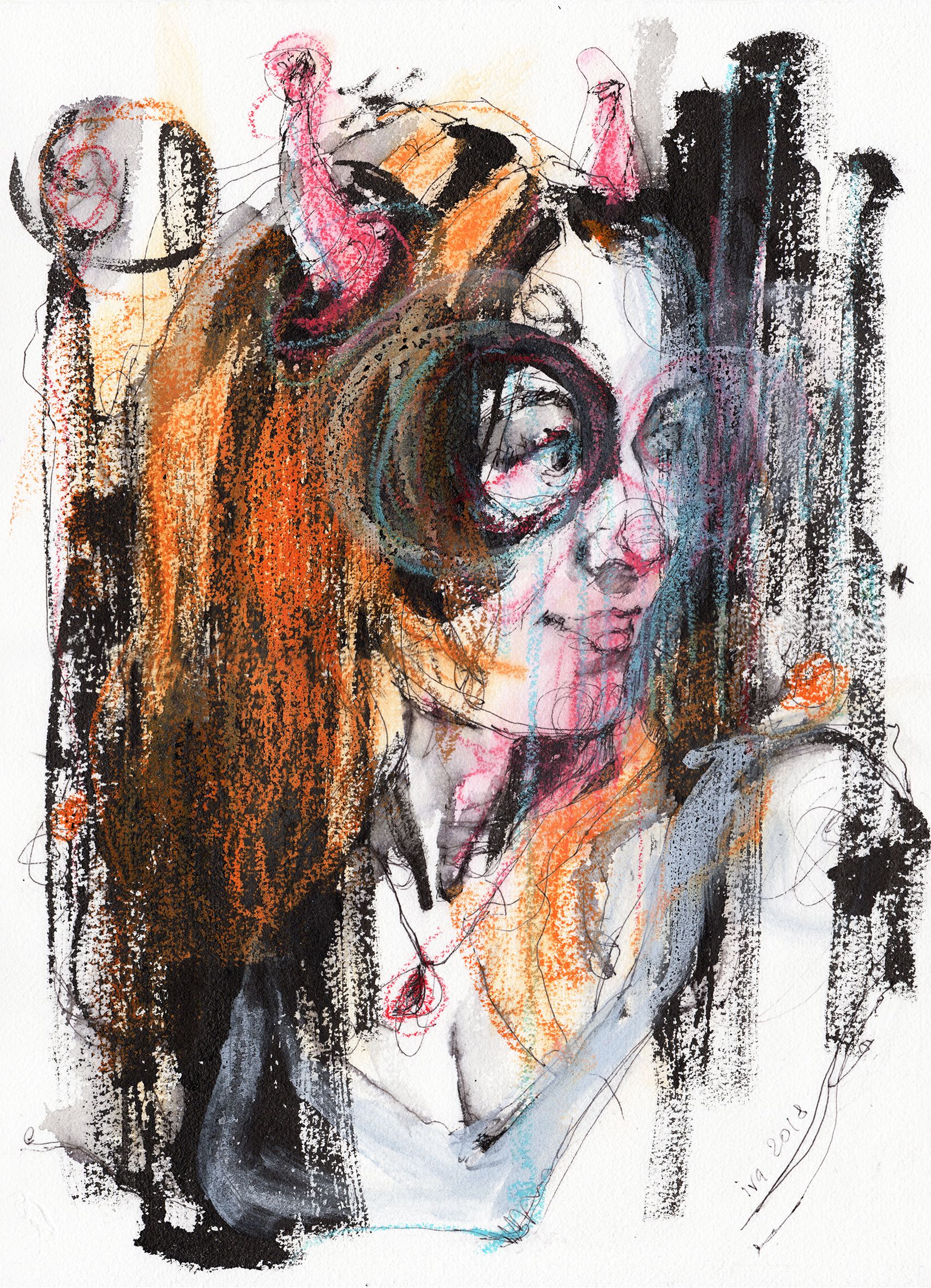 Татьяна Ивченкова (Авторская графика - 
                  30.5 x 40.5 см) Démon 1