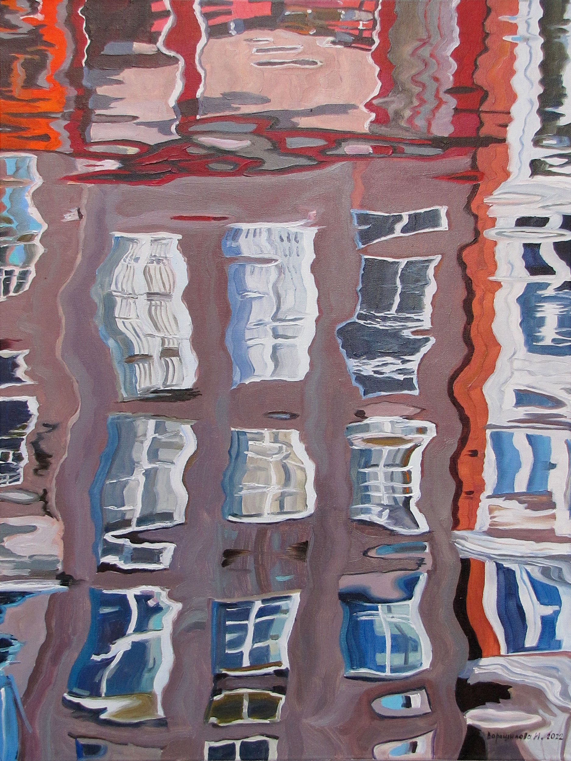 Наталия Ворошилова (Картина, живопись - 
                  60 x 80 см) Отражения. Окна Амстердама