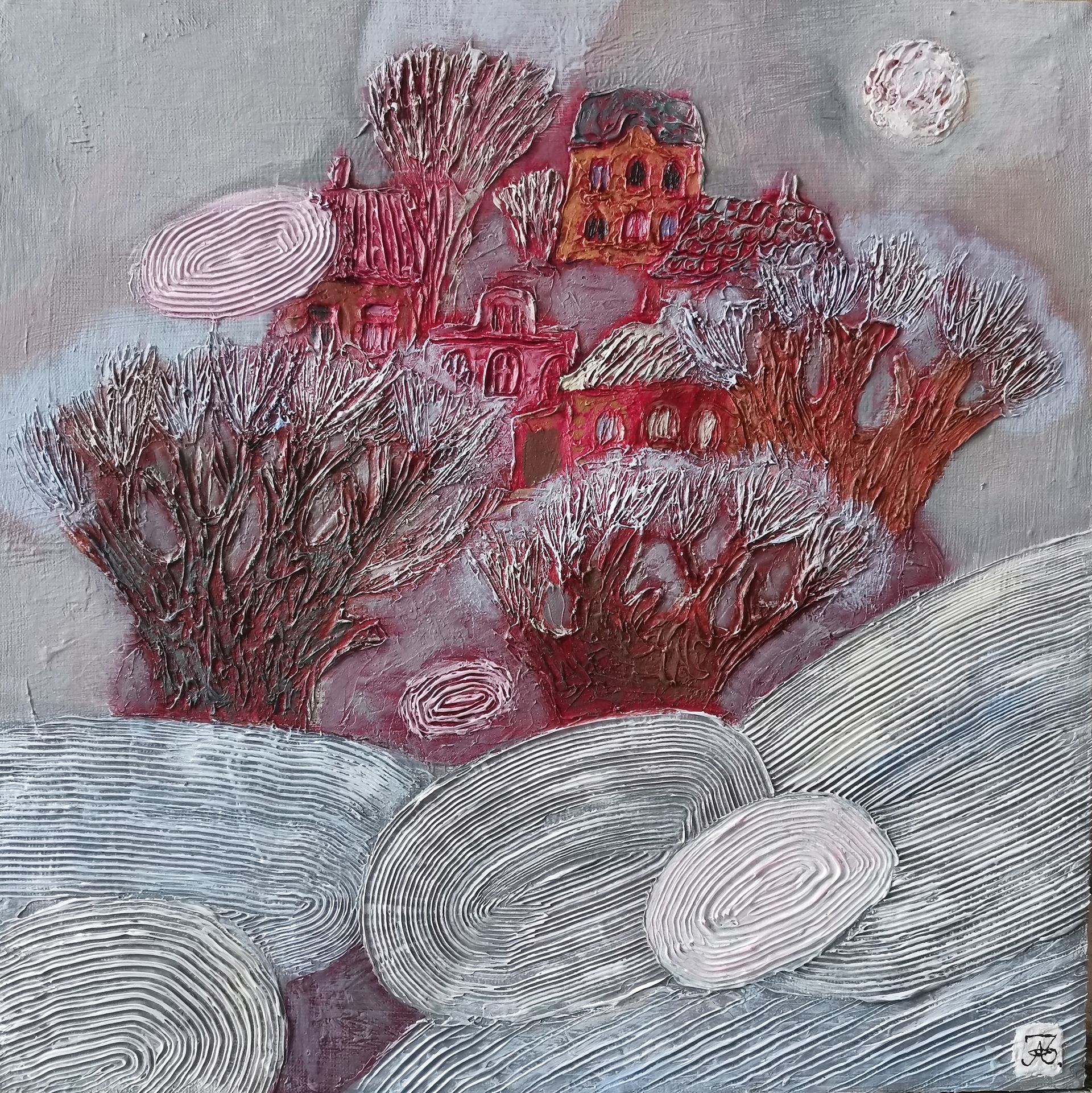 Зарина Абисалова (Картина, живопись - 
                  50 x 50 см) Низкая облачность