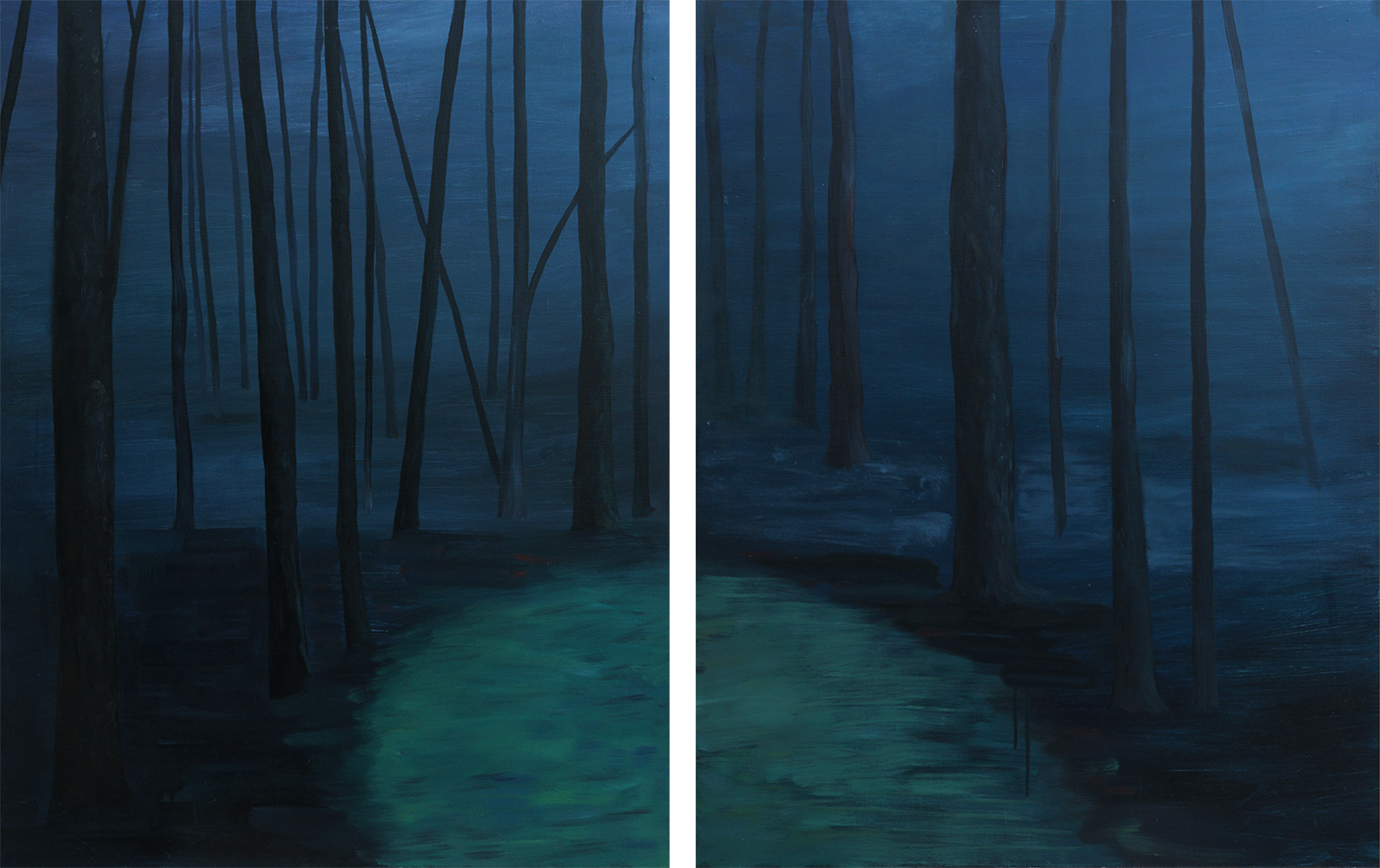 Ольга Колпакова (Картина, живопись - 
                  140 x 90 см) Ночь (диптих)