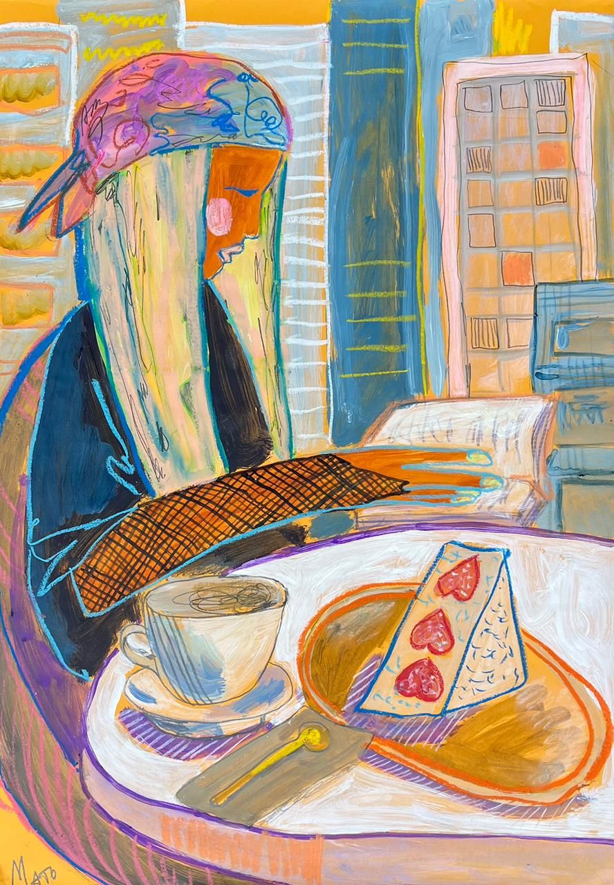 Александра Мато (Авторская графика - 
                  43 x 61 см) Девушка в Гонконге