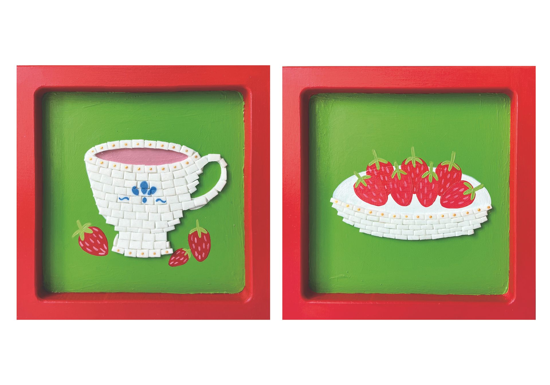Ксения Хромцова (Объект - 
                  20 x 20 см) Диптих "Чай с клубникой"