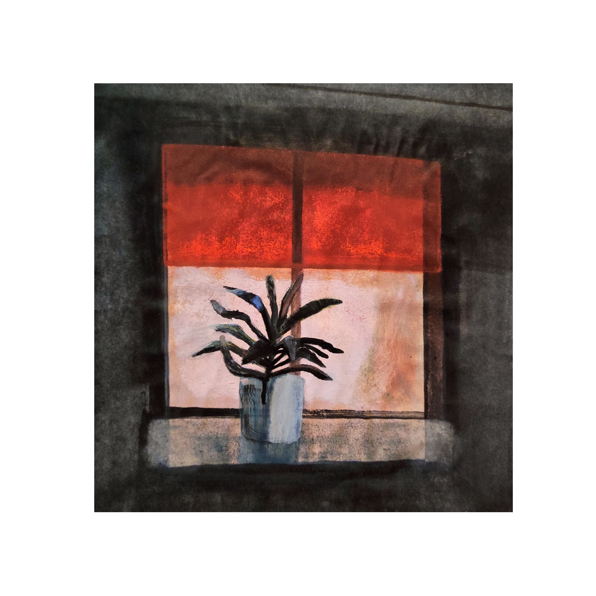 Варвара Голланд (Авторская графика - 
                  50 x 49.5 см) Красная штора