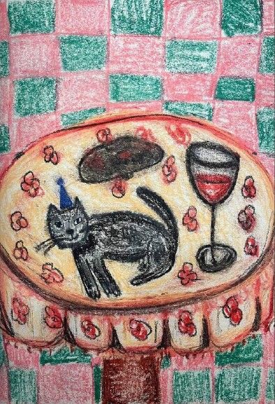 Антон Logos (Авторская графика - 
                  24.5 x 32.5 см) Кот съел бутерброт с икрой