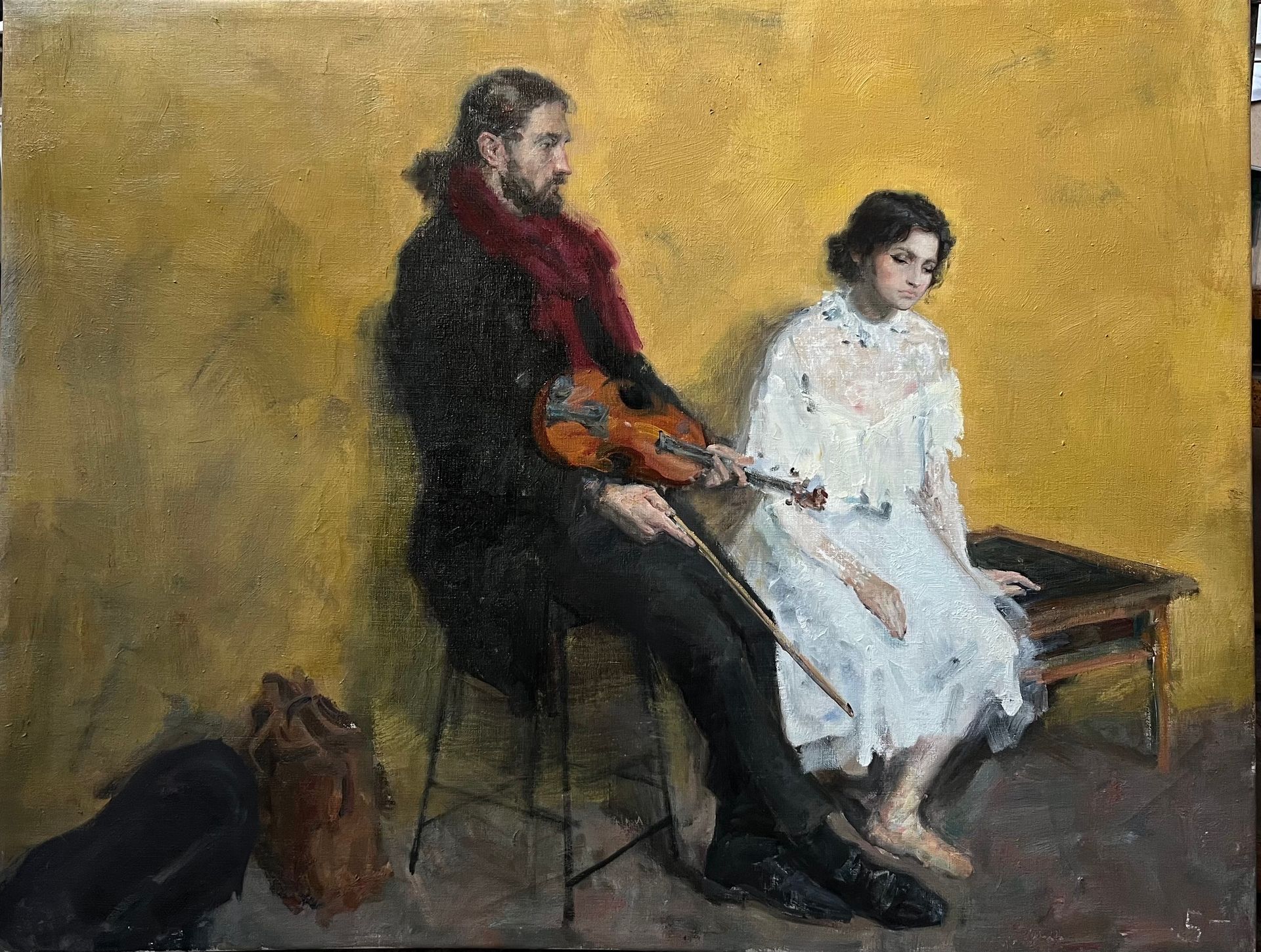 Елизавета Тарасова (Картина, живопись - 
                  105 x 80 см) В перерыве
