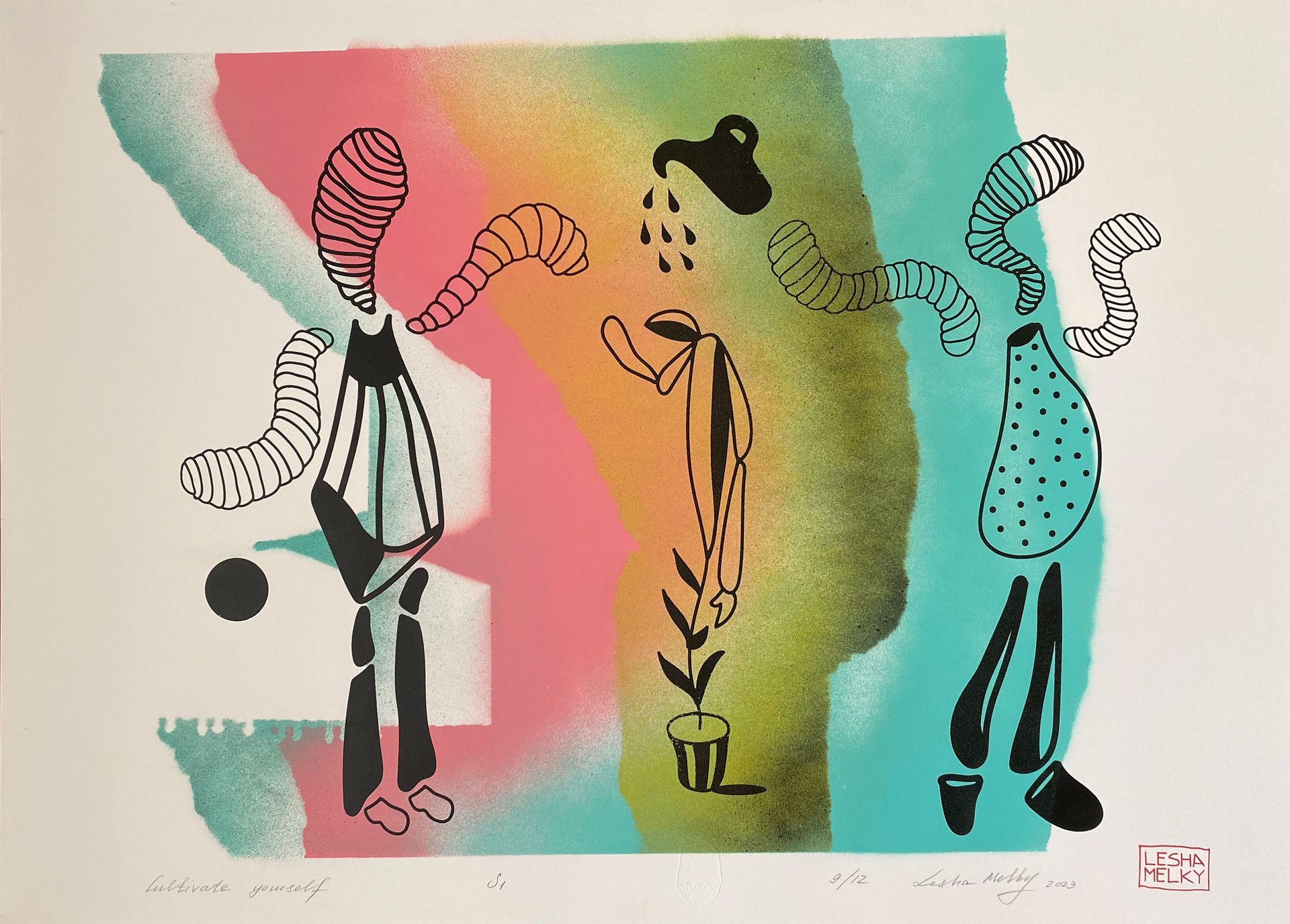 Леша Мелки (Графика печатная - 
                  70 x 50 см) Cultivate yourself