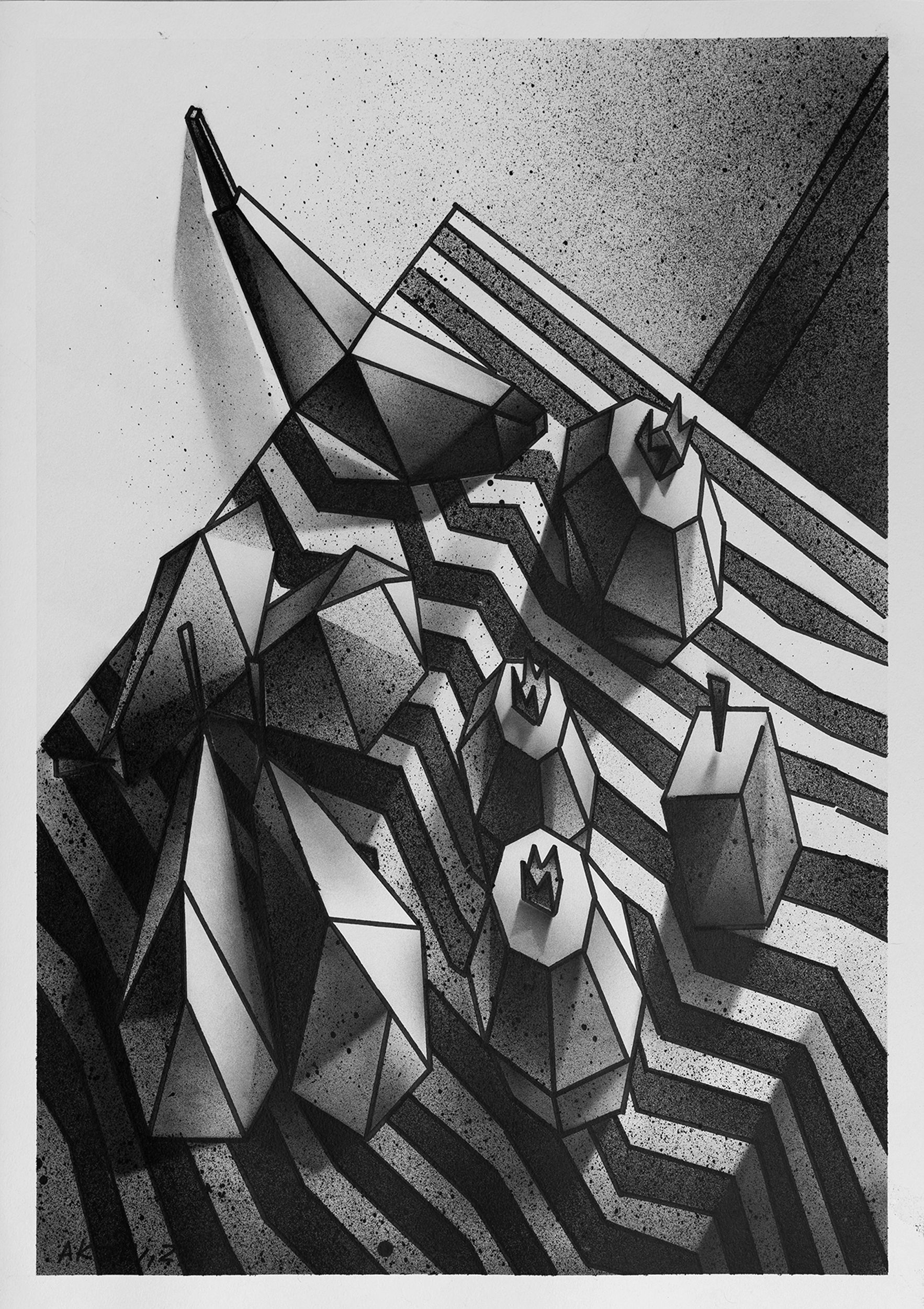 Александр Козлов (Авторская графика - 
                  59.4 x 84.1 см) №379 — Натюрморт с бананом