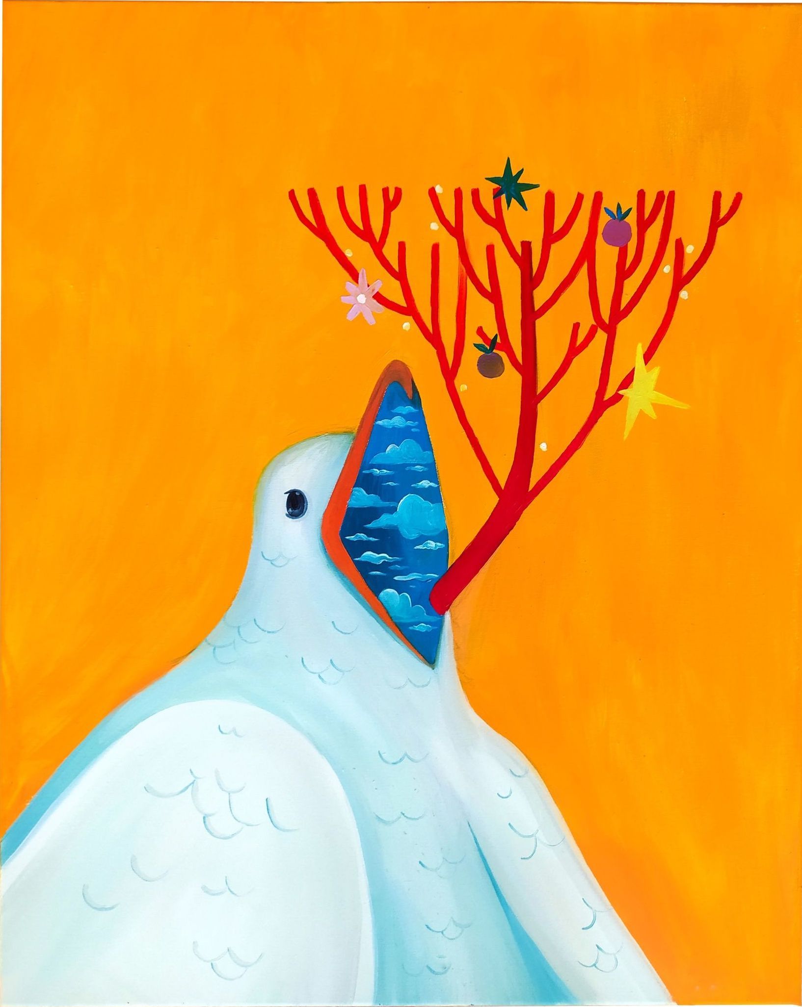 Оля Душкина (Картина, живопись - 
                  30 x 40 см) Если бы птица пела о мире
