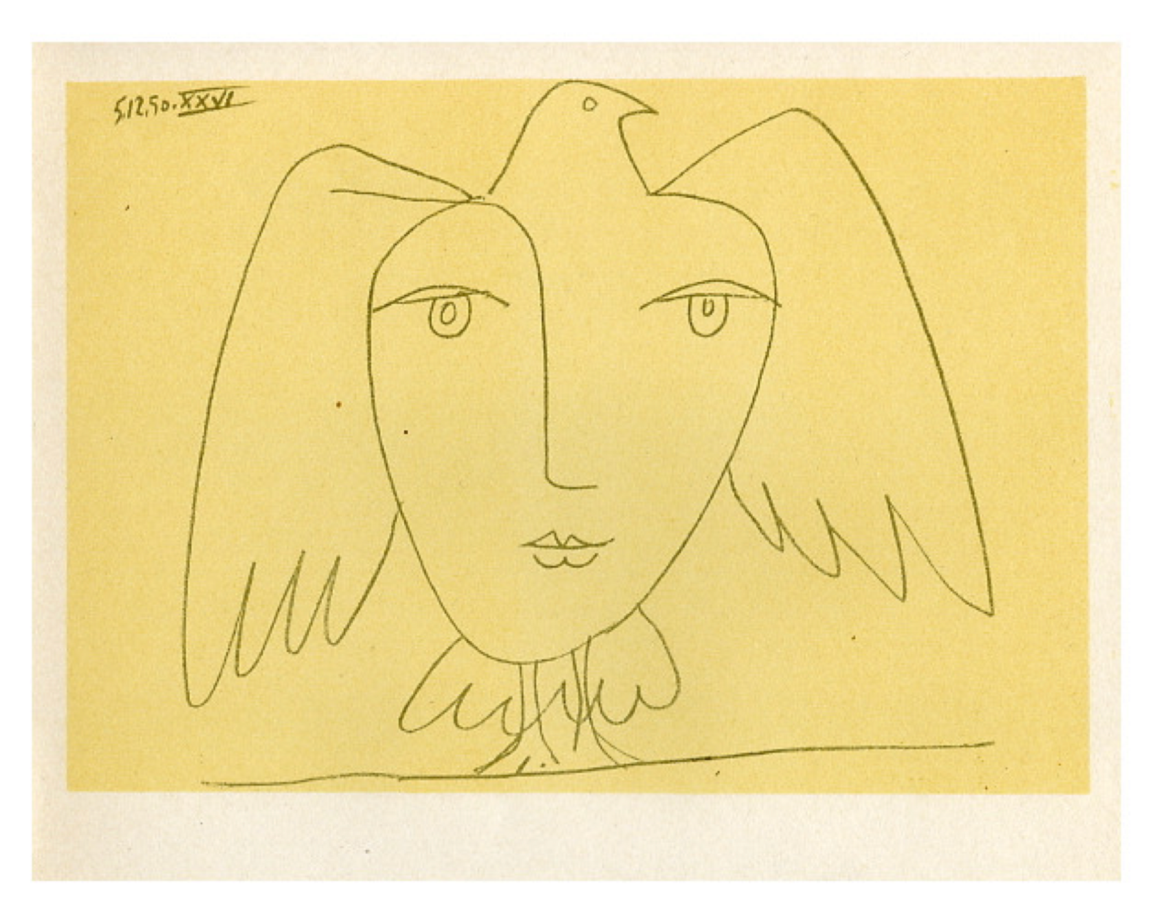 Пабло Пикассо (Графика печатная - 
                  30 x 24 см) Лицо мира XXVI