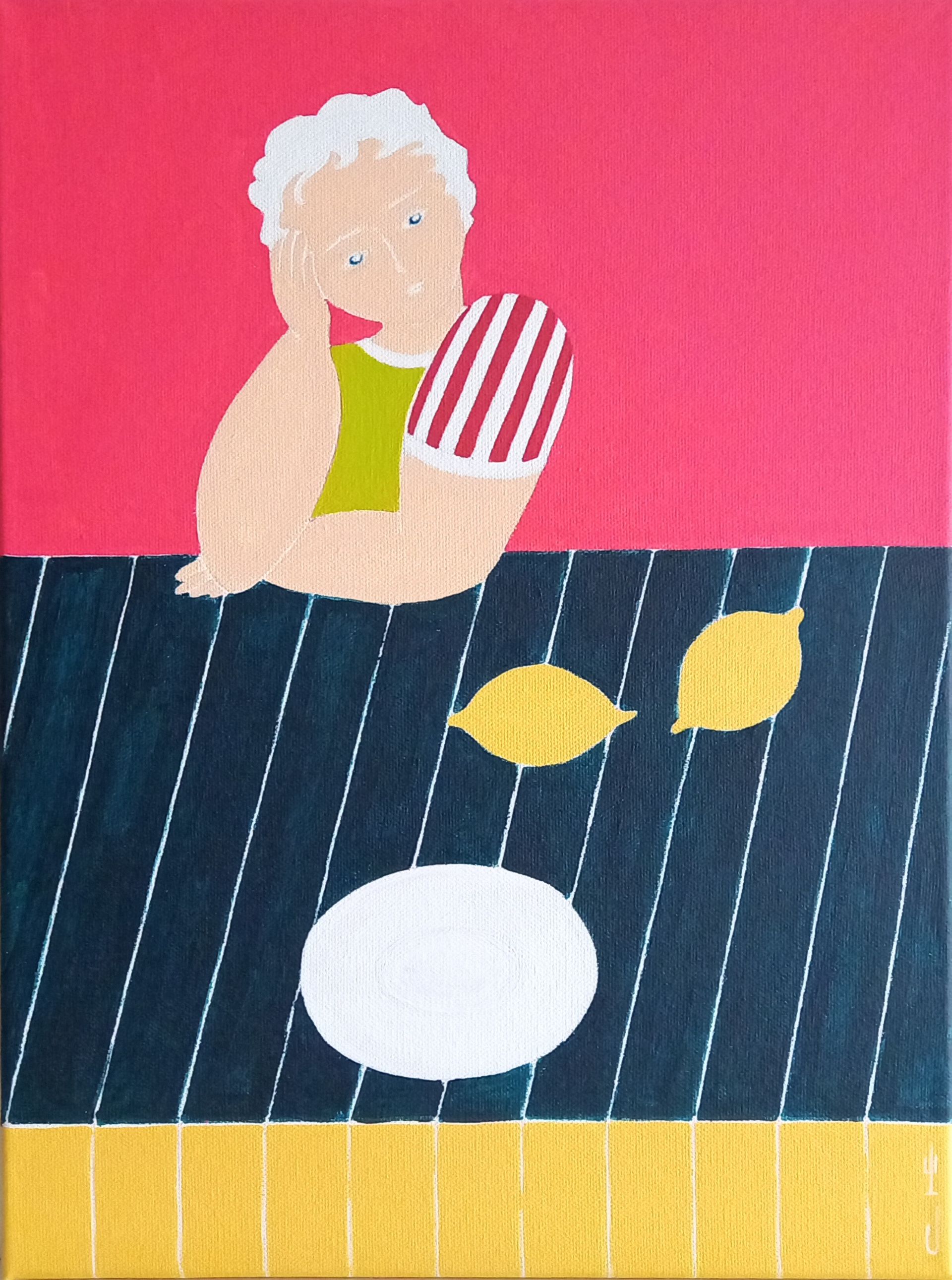 Саша Катинаускиене (Картина, живопись - 
                  30 x 40 см) Мальчик. Два лимона