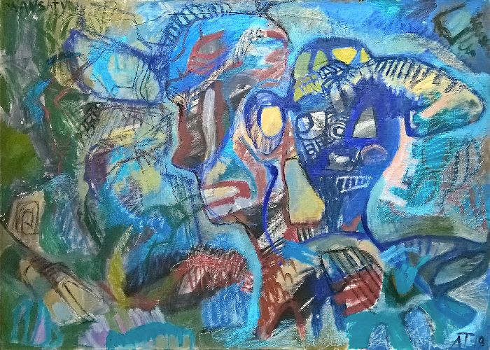 Татьяна Левченко (Картина, живопись - 
                  100 x 70 см) Две головы
