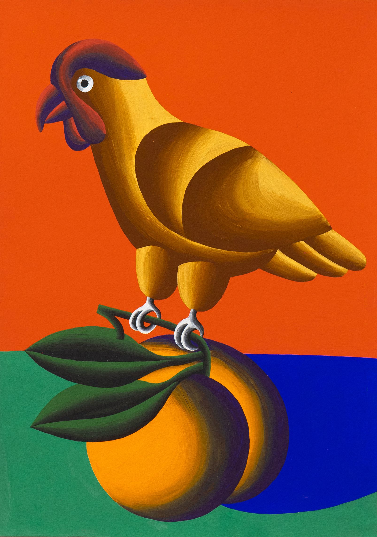 Олег Хвостов (Авторская графика - 
                  30 x 42 см) Натюрморт с птичкой