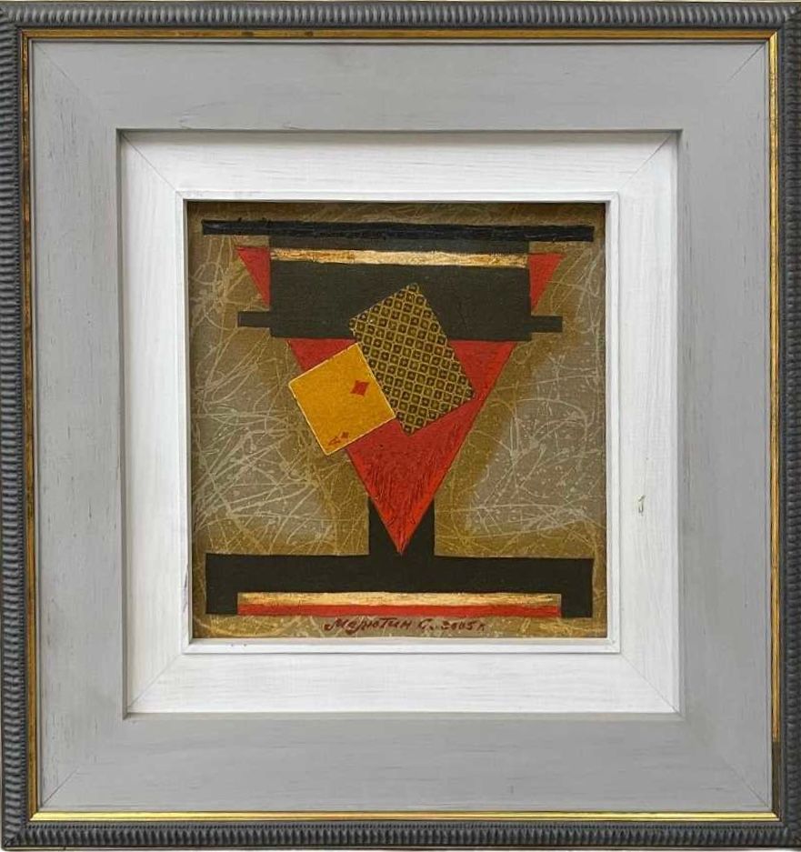 Сергей Малютин (Коллаж / ассамбляж - 
                  30 x 30 см) Композиция с картами #1