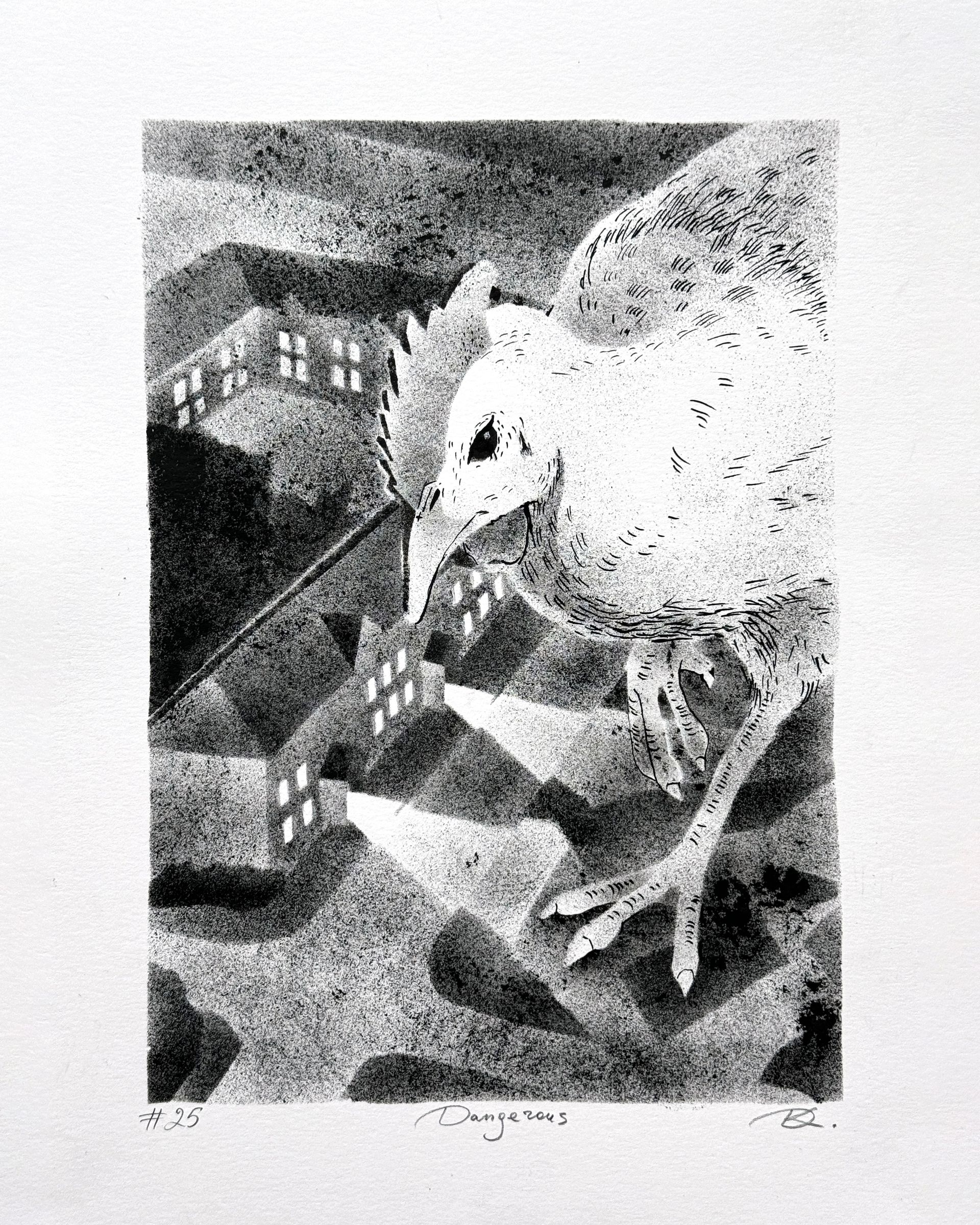 Дарья Краплак (Авторская графика - 
                  21 x 29 см) Dangerous