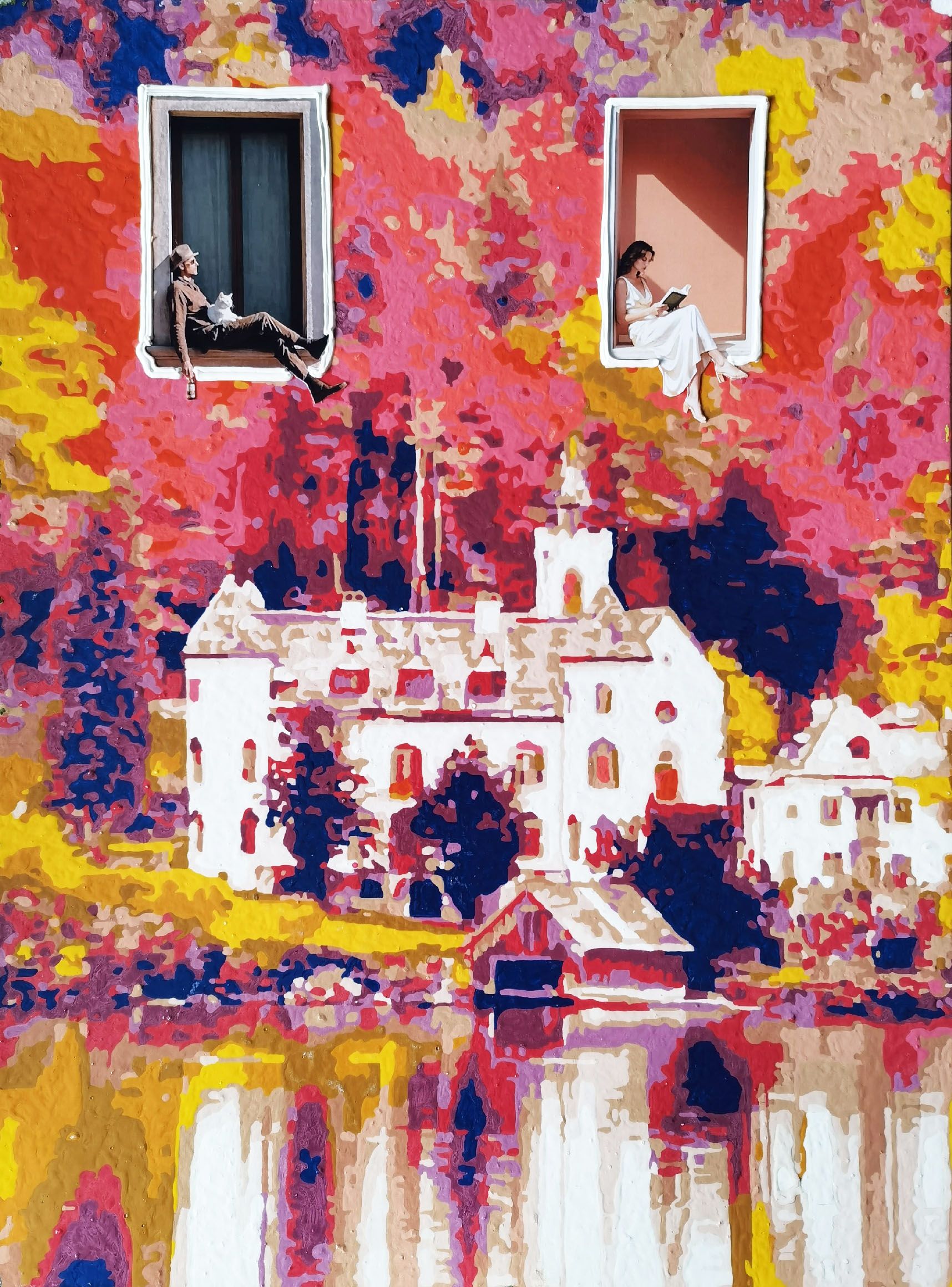 Ирина БАСТ (Авторская графика - 
                  28 x 38 см) Небо между двумя окнами