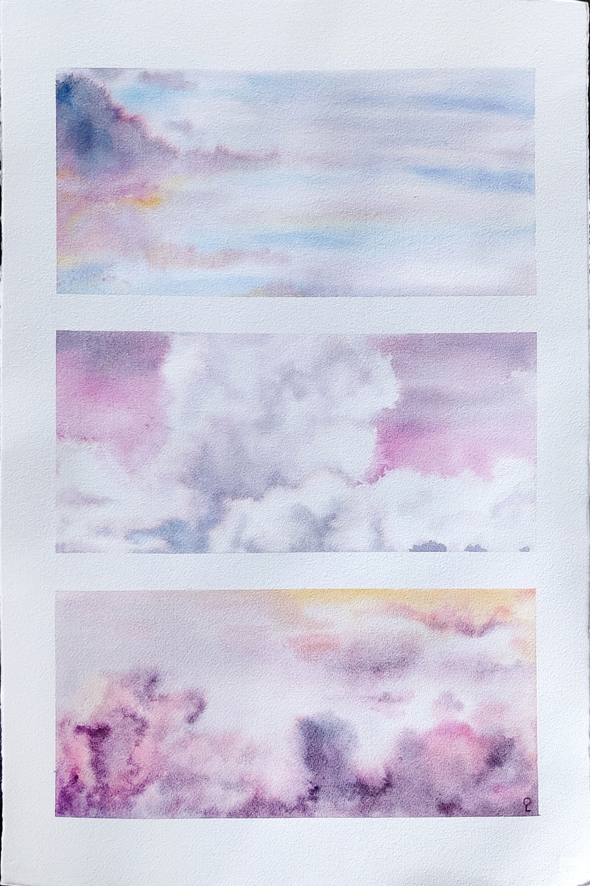 Оливия Лем (Авторская графика - 
                  40 x 60 см) Небо. Триптих