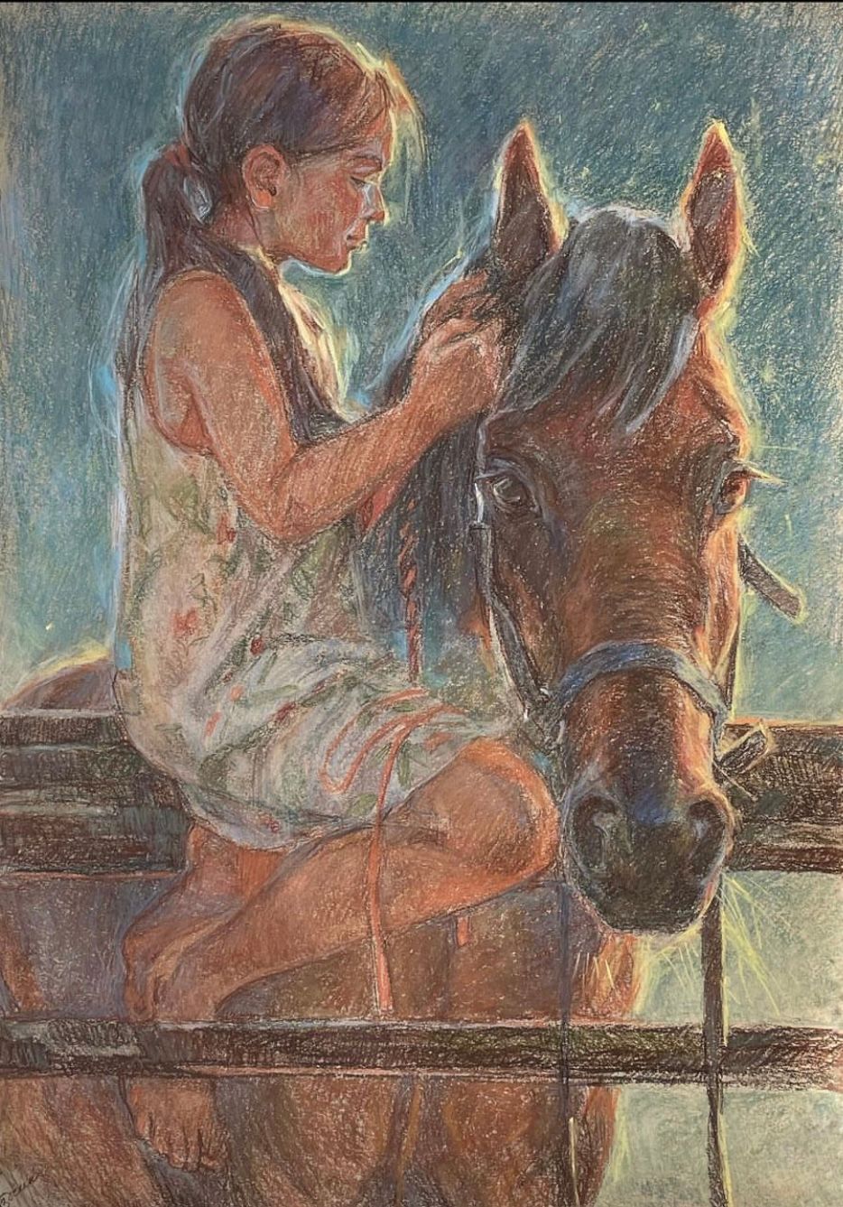 Залифа Хибатова (Авторская графика - 
                  50 x 70 см) Утро