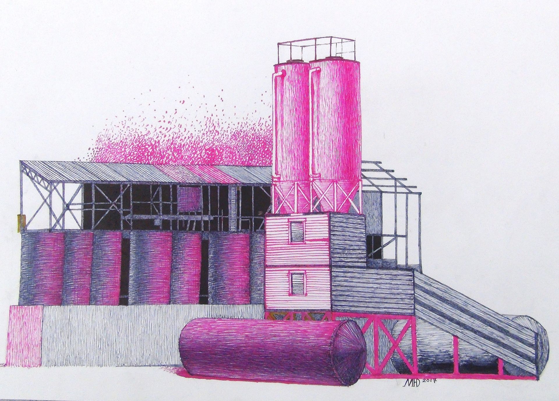 Юлия Малинина (Авторская графика - 
                  42 x 30 см) И пошел снег