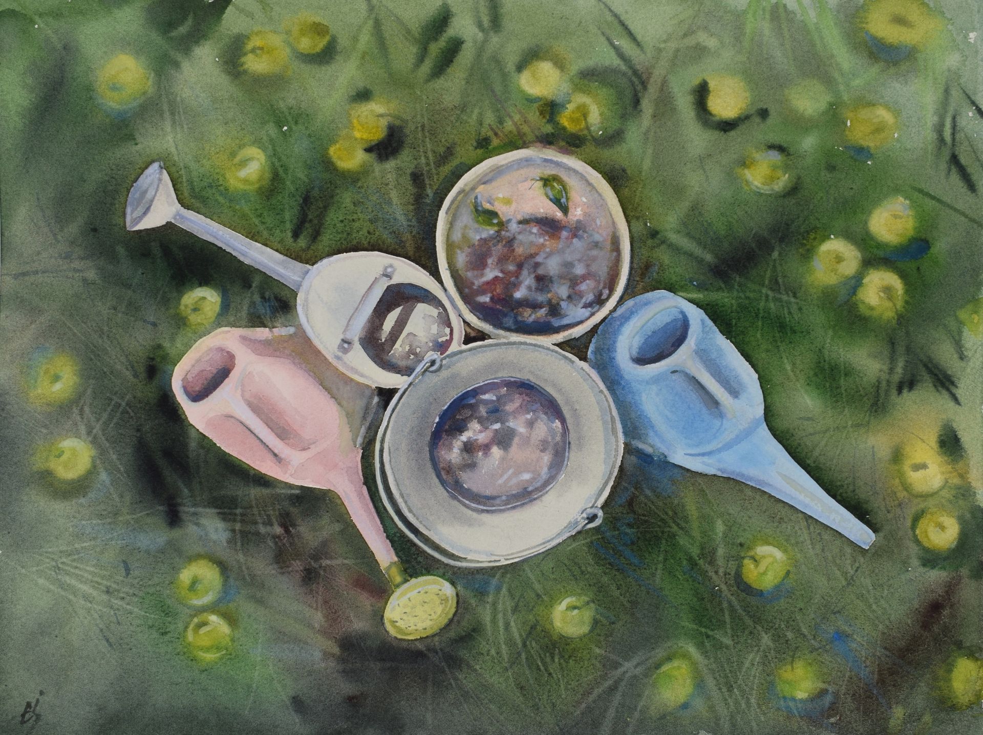 Елена Санина (Авторская графика - 
                  42 x 30 см) Август
