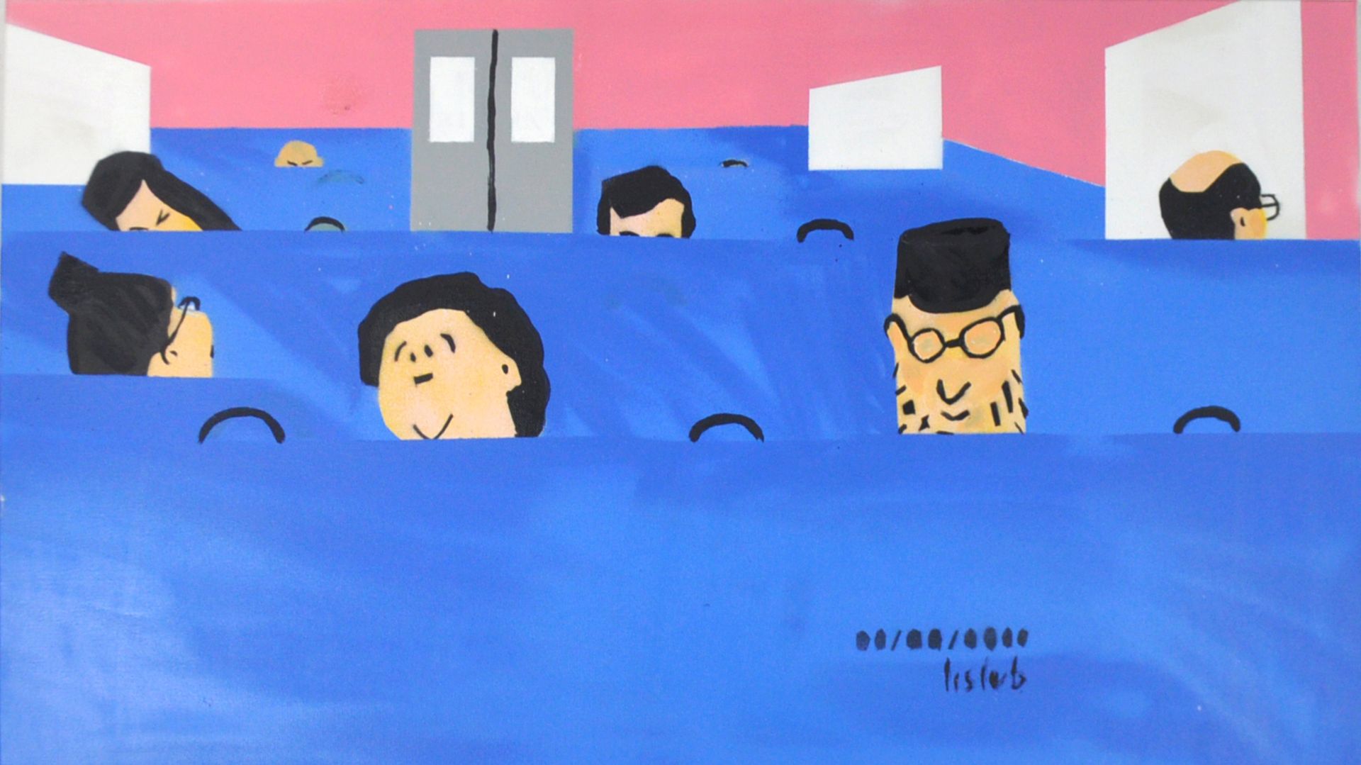 Любовь Лисицына (Картина, живопись - 
                  90 x 50 см) Пригородный поезд