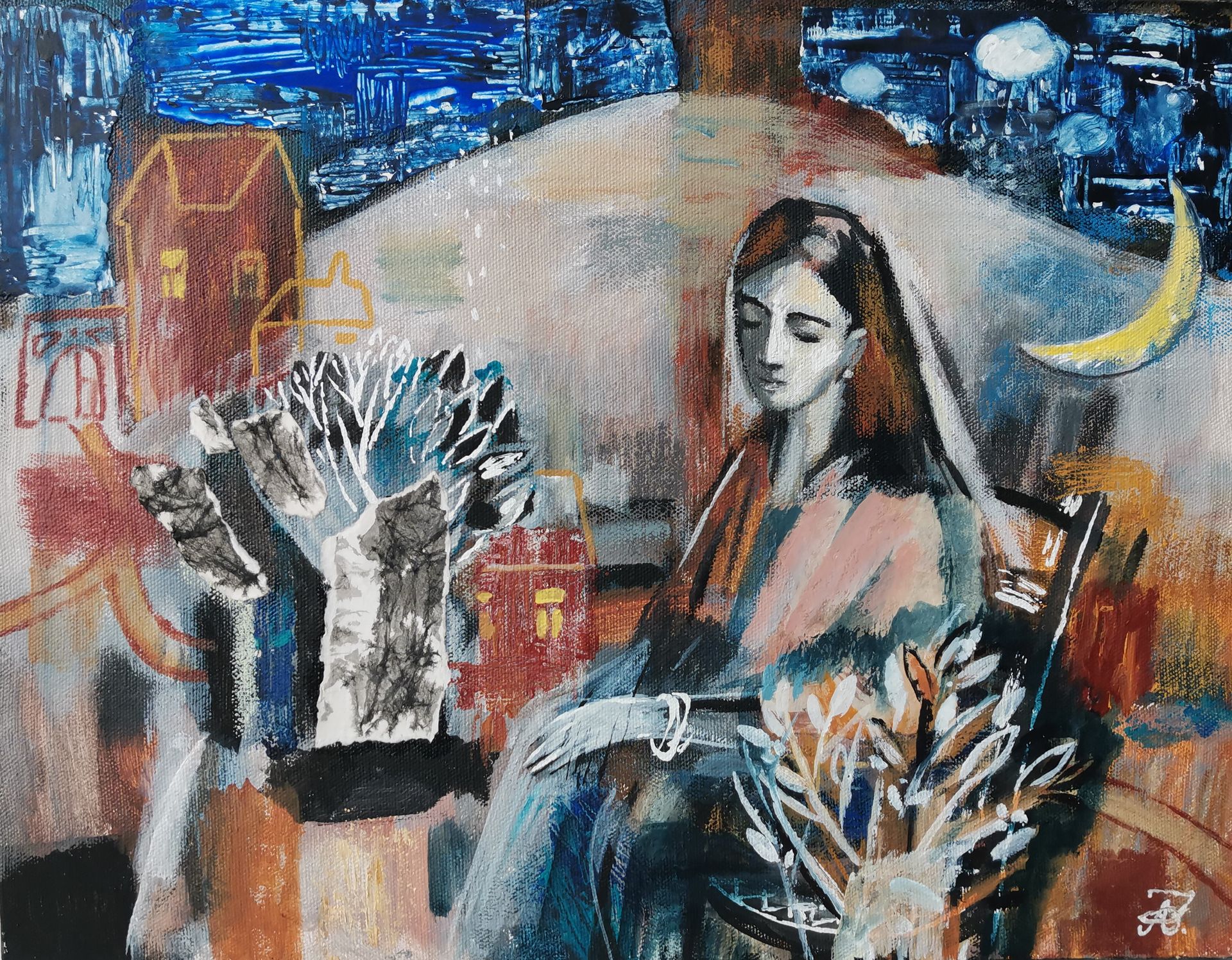 Зарина Абисалова (Картина, живопись - 
                  46 x 36 см) Тёплый вечер