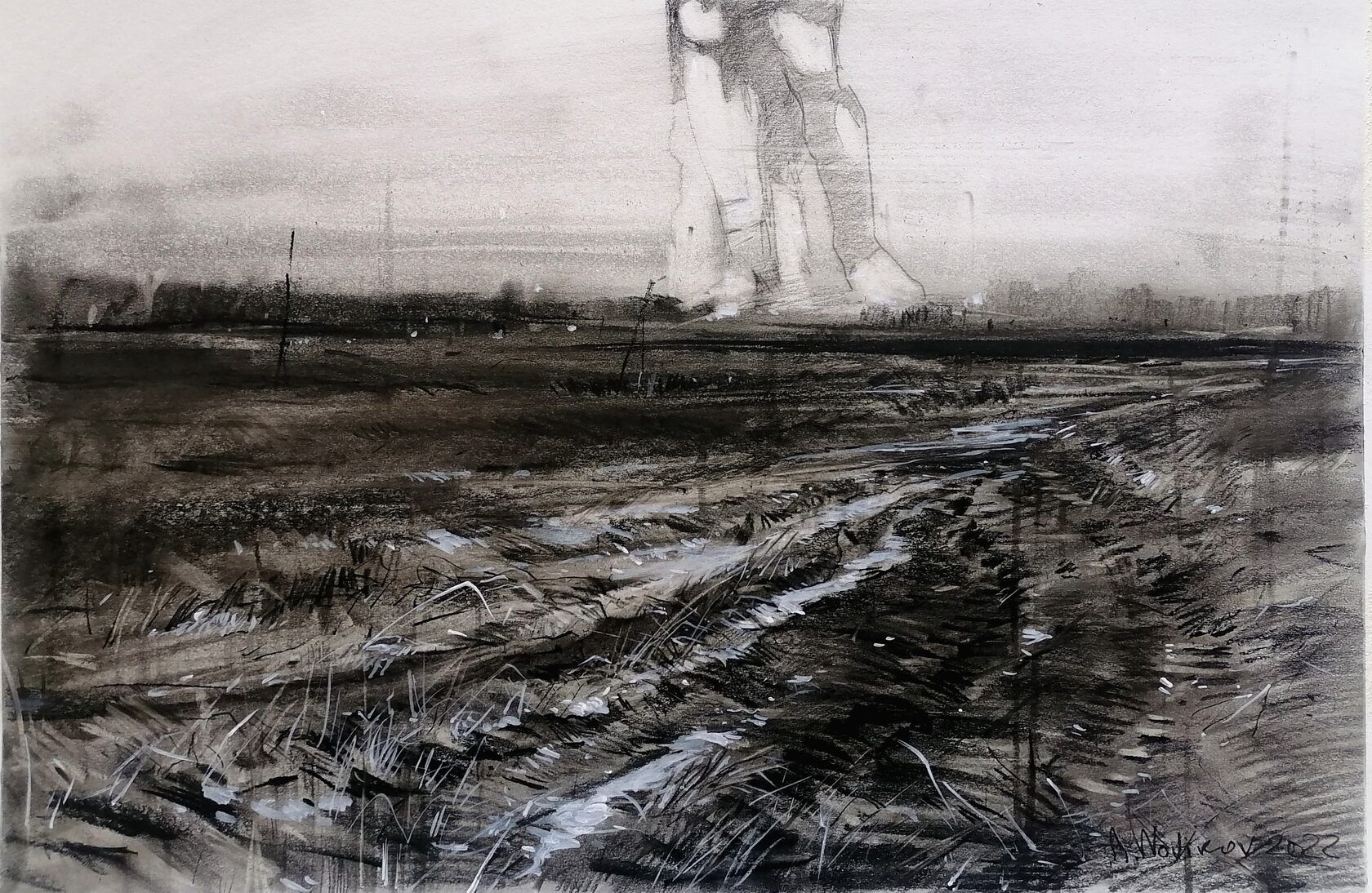 Андрей Новиков (Авторская графика - 
                  70 x 48 см) Титан