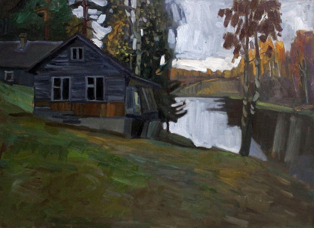 Ольга Семченко (Картина, живопись - 
                  70 x 50 см) Пасмурный вечер