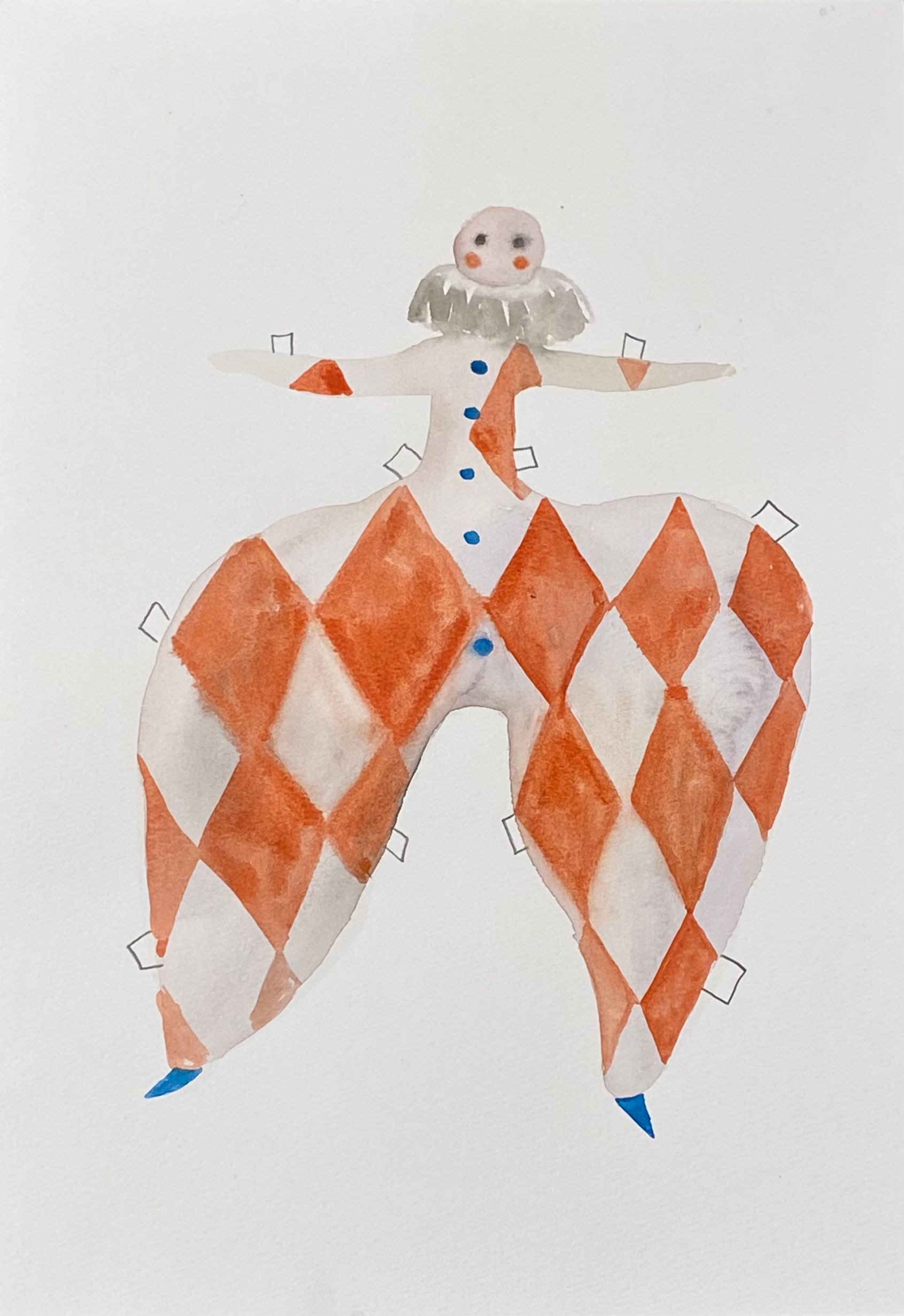 Лина Кордюченко (Авторская графика - 
                  30 x 40 см) Бумажная куколка