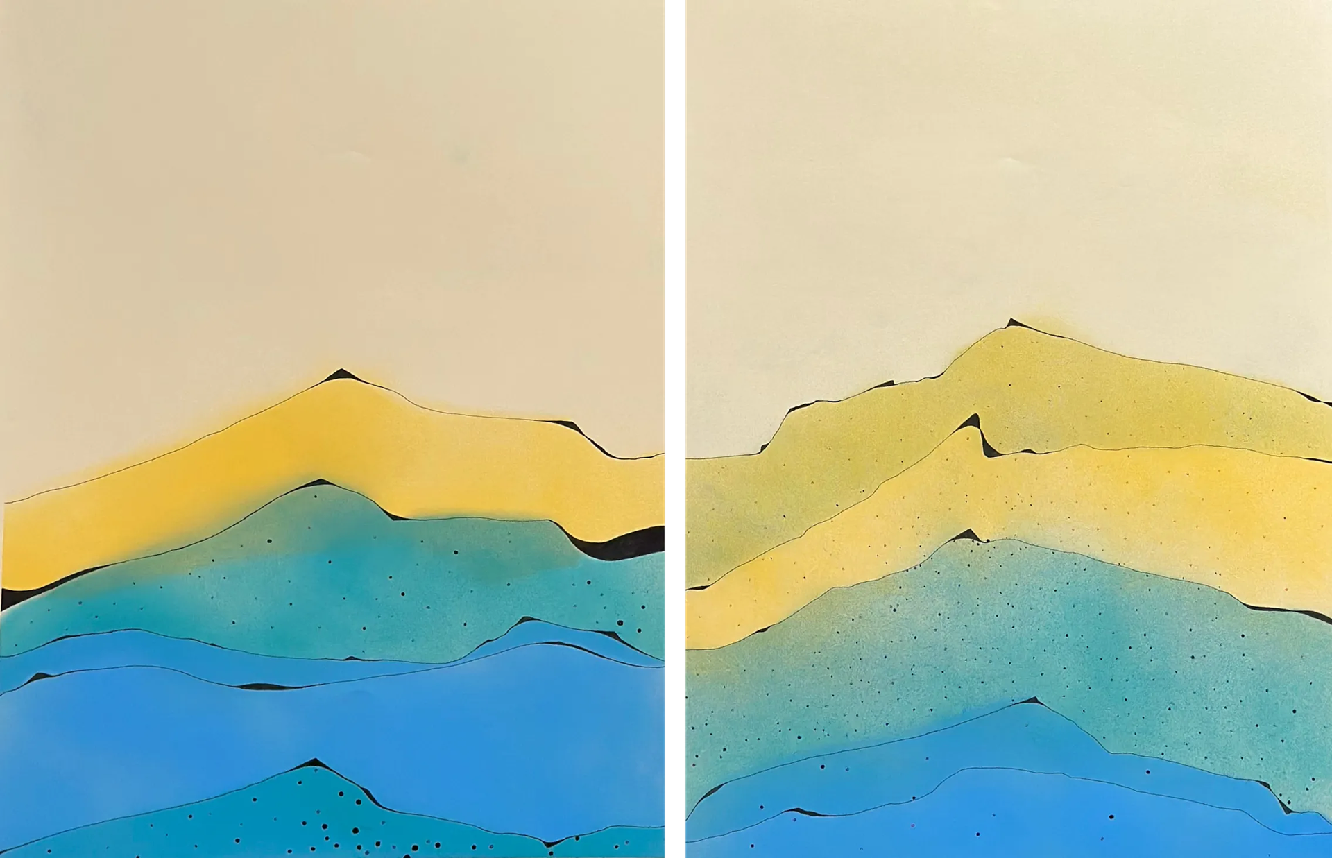 Елена Кашицына (Авторская графика - 
                  100 x 65 см) Горы