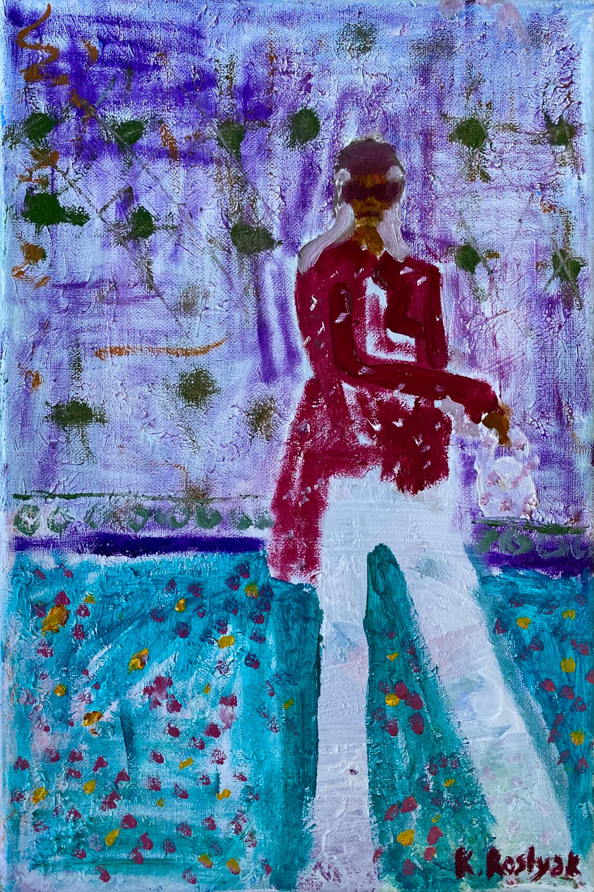 Каролина Росляк (Картина, живопись - 
                  20 x 30 см) Модная бабушка